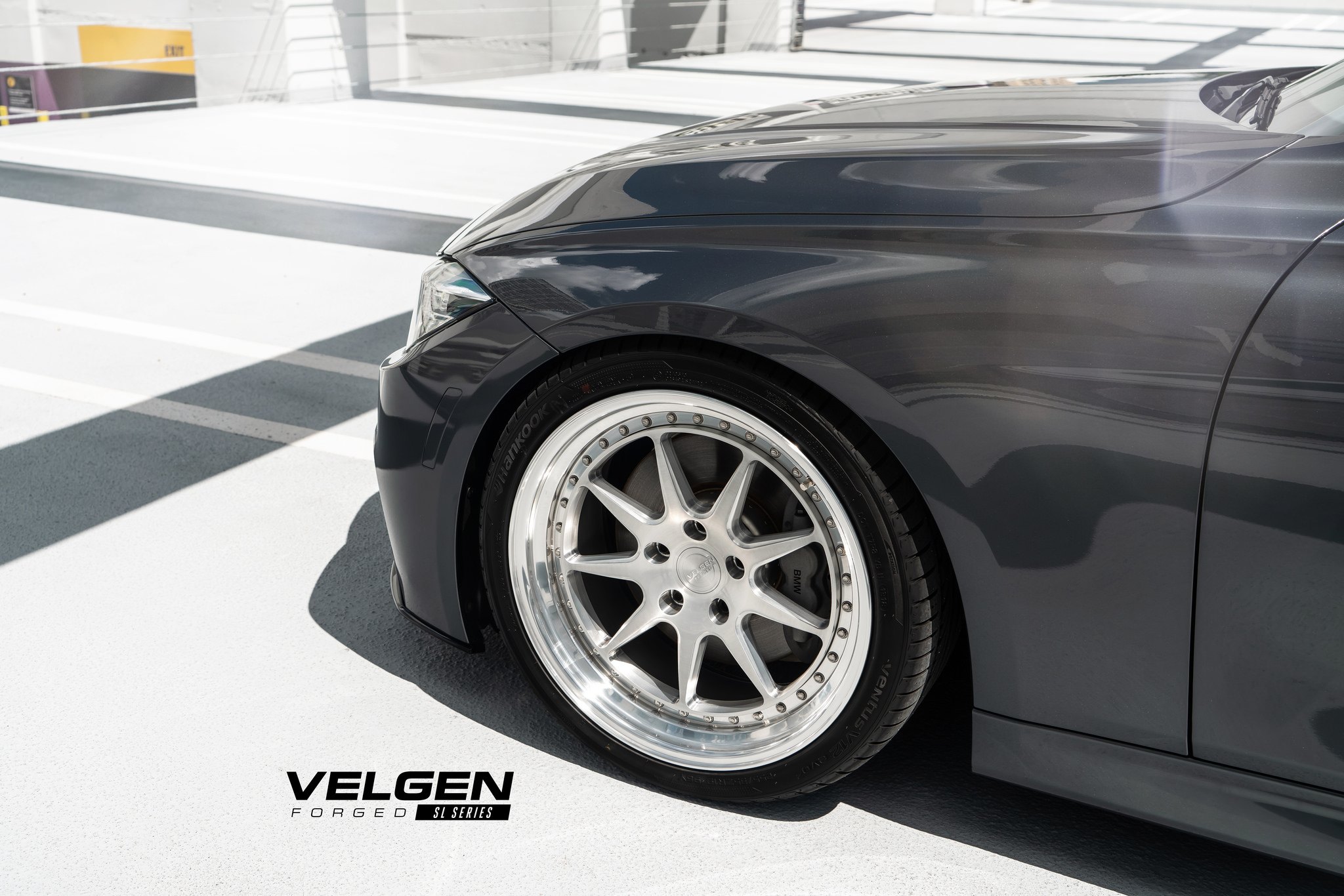 Hankook Tires on Custom Gray BMW 3- Series - Photo by Velgen Wheels