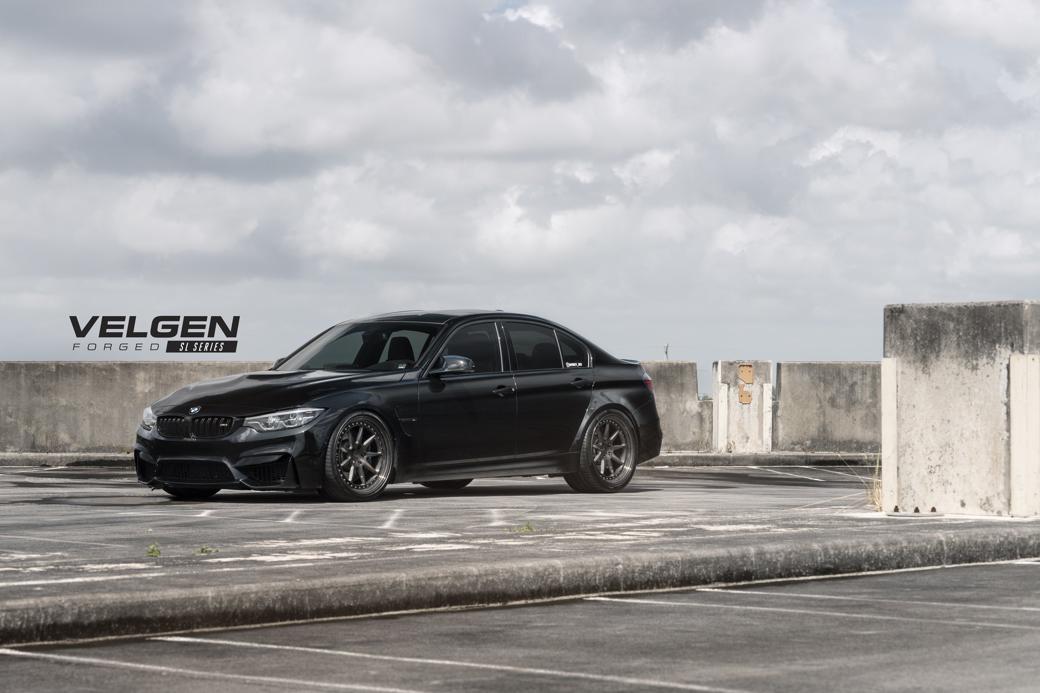Black BMW 3-Series with Custom Side Mirrors - Photo by Velgen Wheels