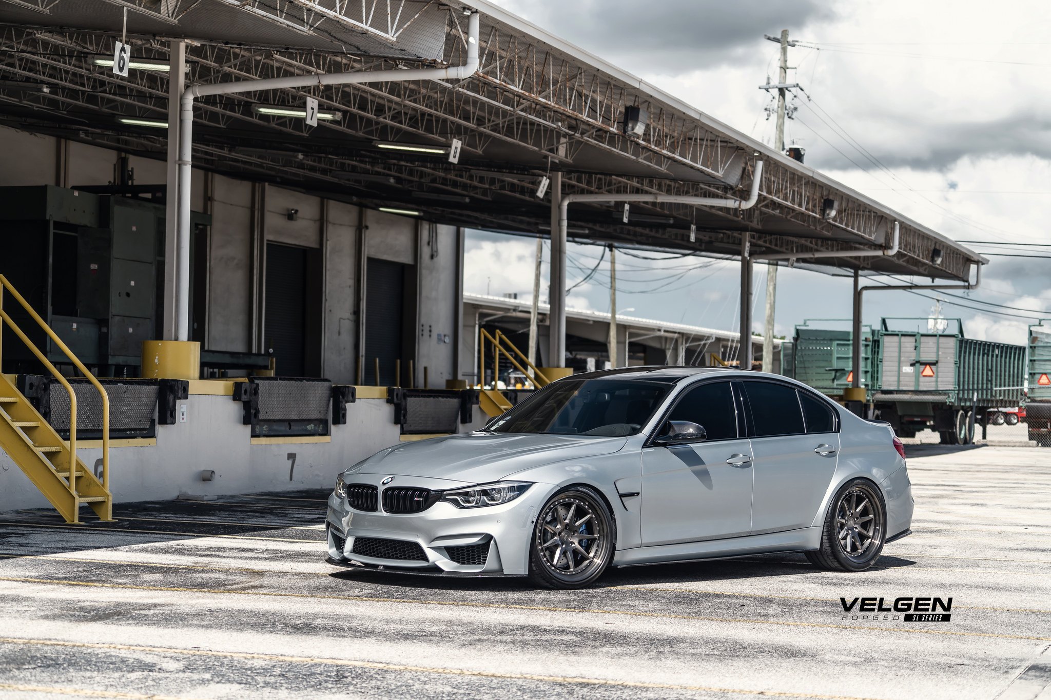 Silver BMW 3-Series with Aftermarket Front Bumper - Photo by Velgen Wheels