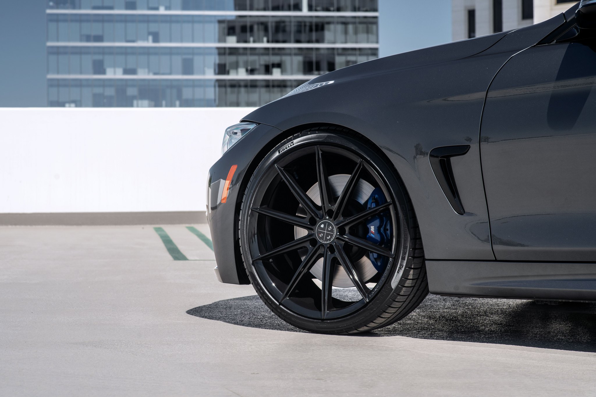 Custom Gray Convertible BMW 4-Series on Pirelli Tires - Photo by Blaque Diamond Wheels