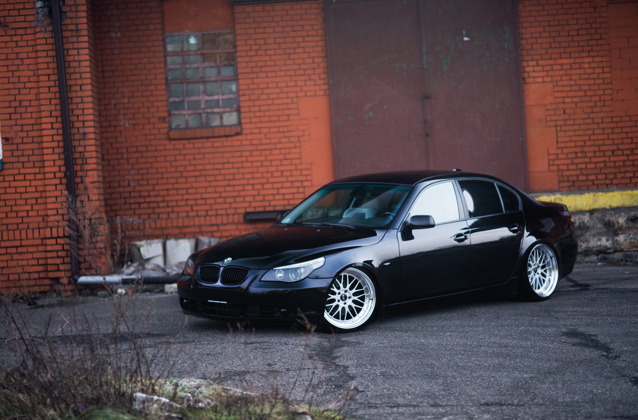 Custom Headlights on Black BMW 5-Series - Photo by JR Wheels