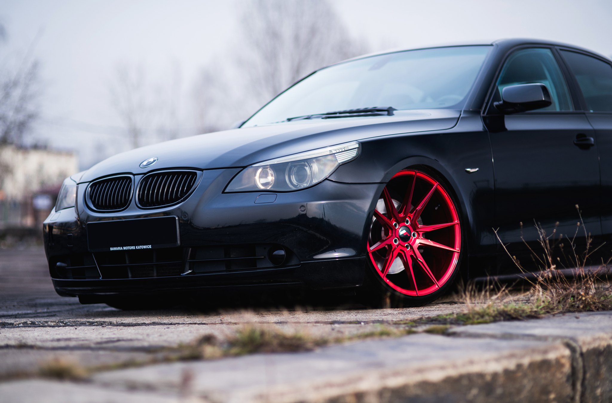 Black BMW 5-Series with Custom Front Bumper - Photo by JR Wheels