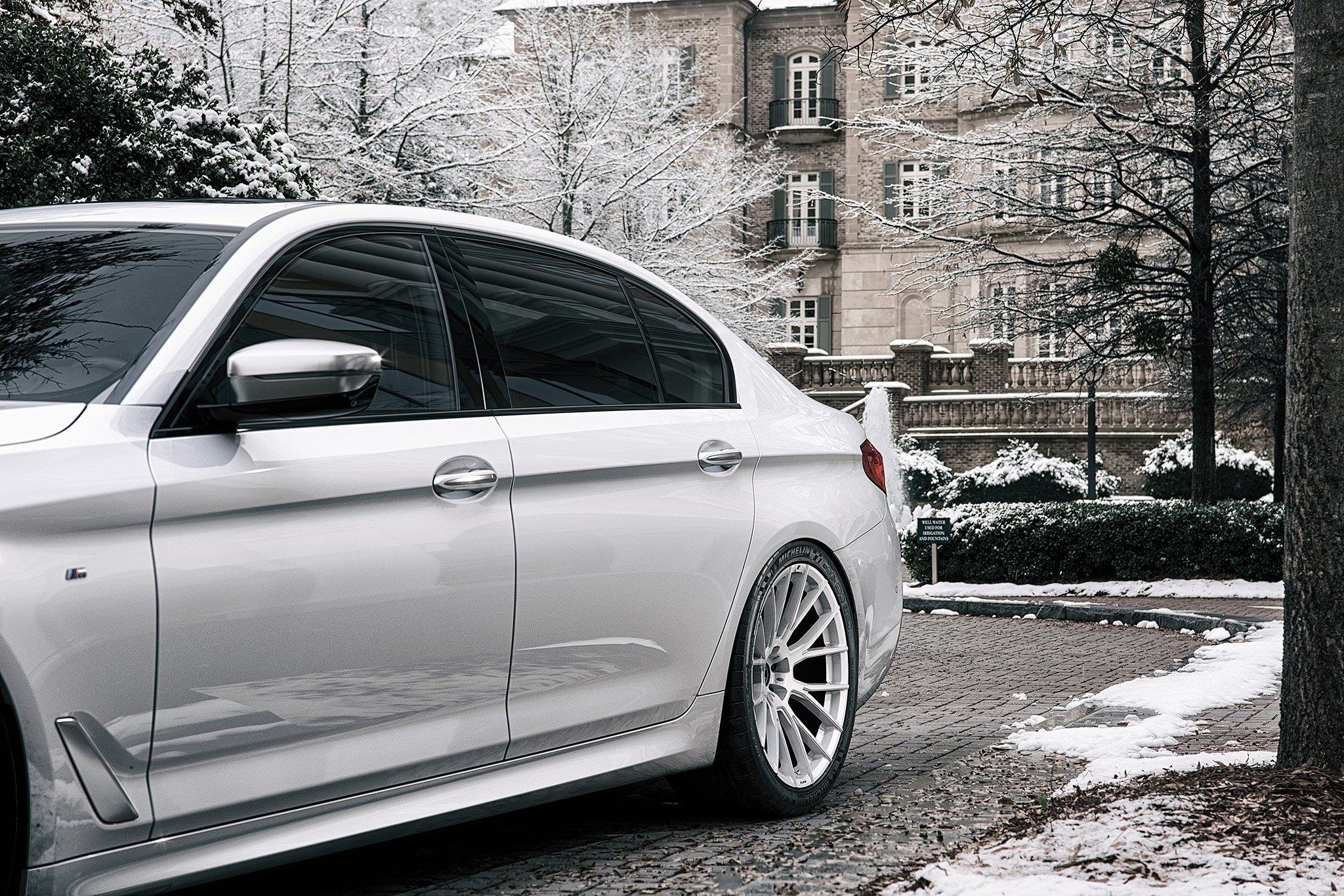 Custom White BMW 5-Series Side Skirts - Photo by Forgiato