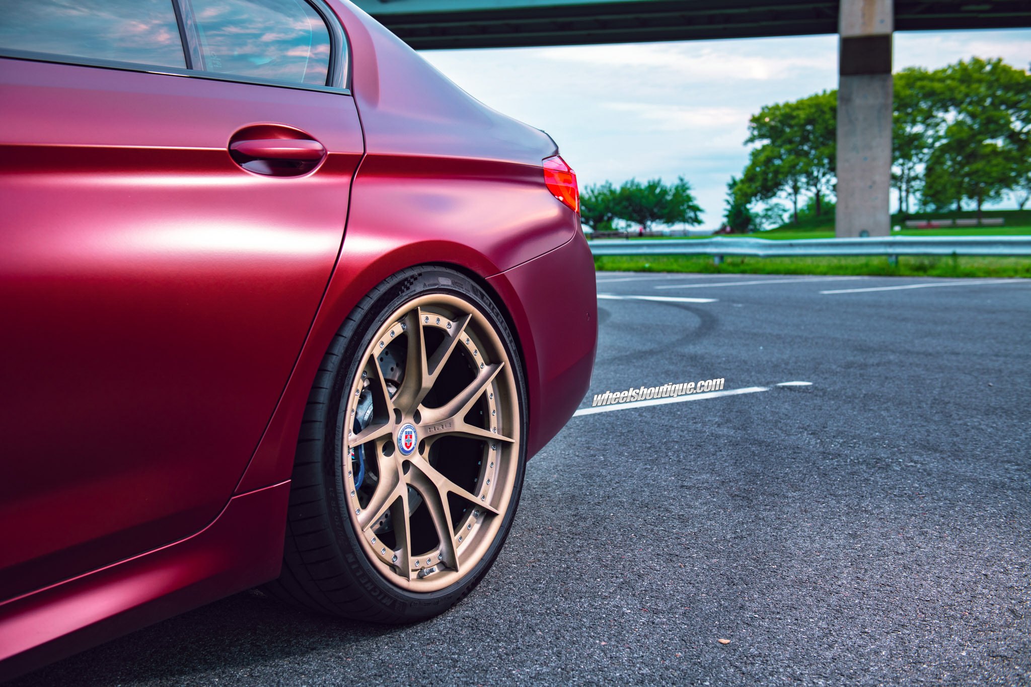 Bronze HRE Wheels on Red BMW 5-Series - Photo by HRE Wheels