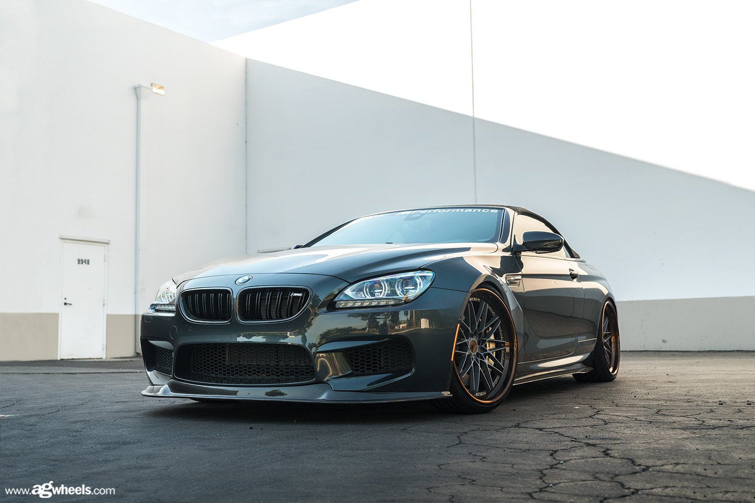 Black BMW 6-Series with Carbon Fiber Front Lip - Photo by Avant Garde Wheels