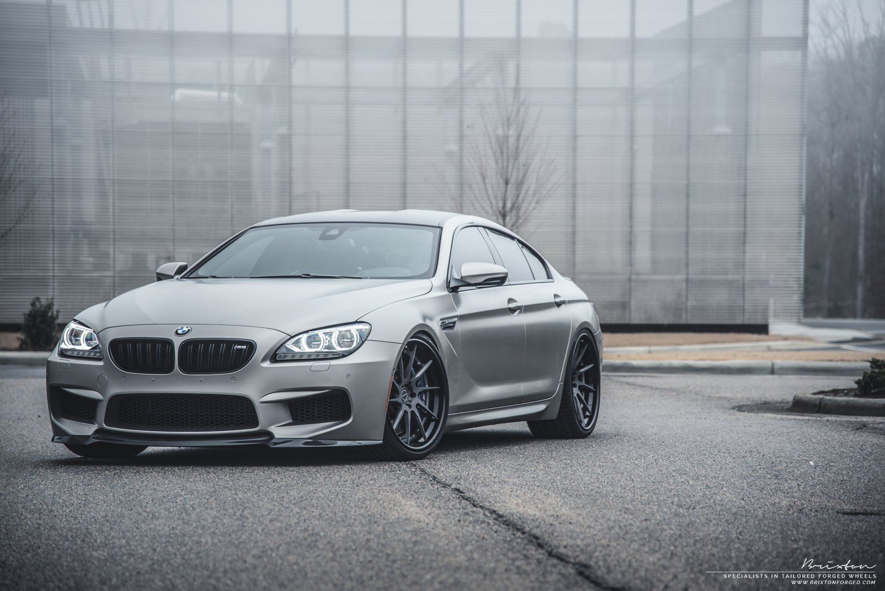 Aftermarket Front Bumper on Gray BMW 6-Series - Photo by Brixton Forged Wheels