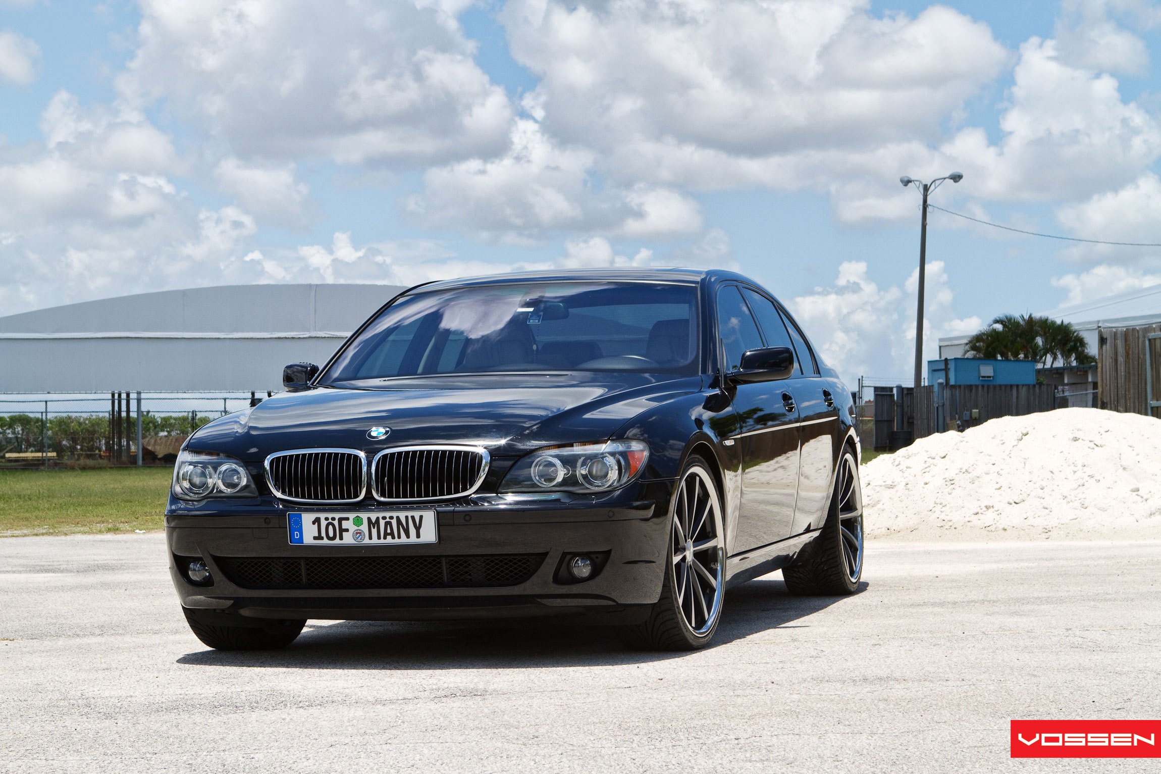 Black BMW 7-Series with Chrome Grille - Photo by Vossen