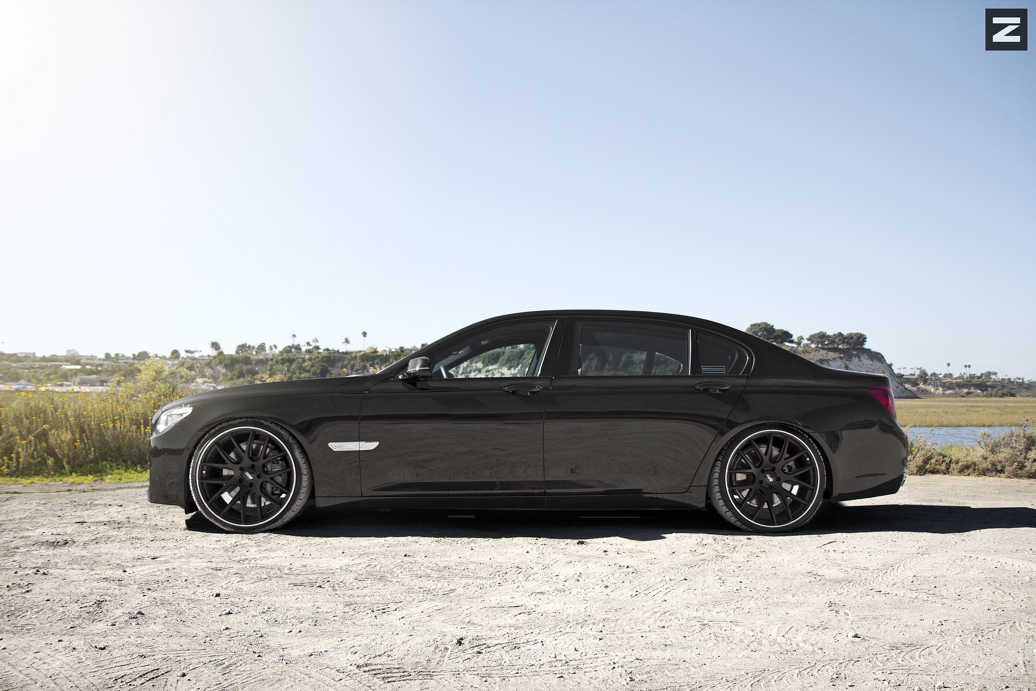 Custom Black BMW 7-Series Side Skirts  - Photo by Zito Wheels