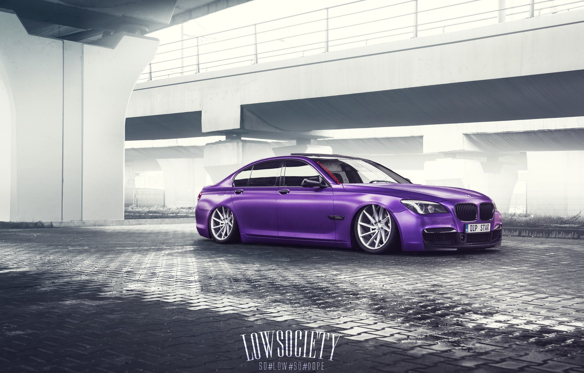 Aftermarket Front Bumper on Purple BMW 7-Series - Photo by Ciprian Mihai