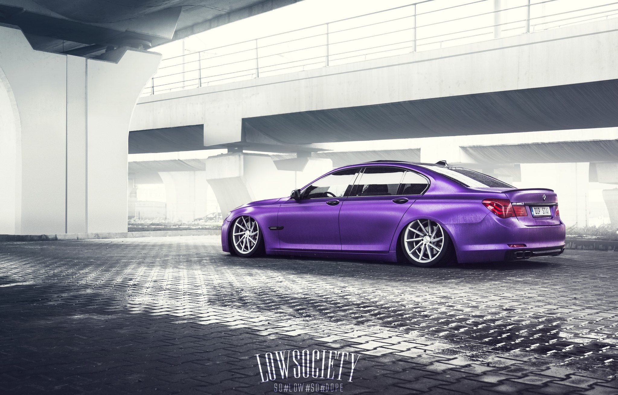 Purple BMW 7-Series with Custom Side Skirts - Photo by Ciprian Mihai