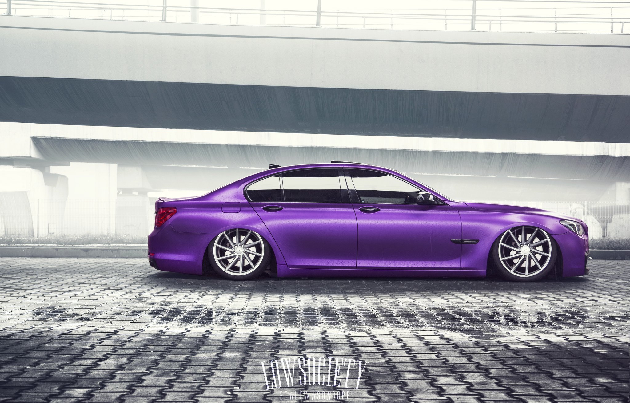 Custom Chrome Wheels on Purple BMW 7-Series - Photo by Ciprian Mihai