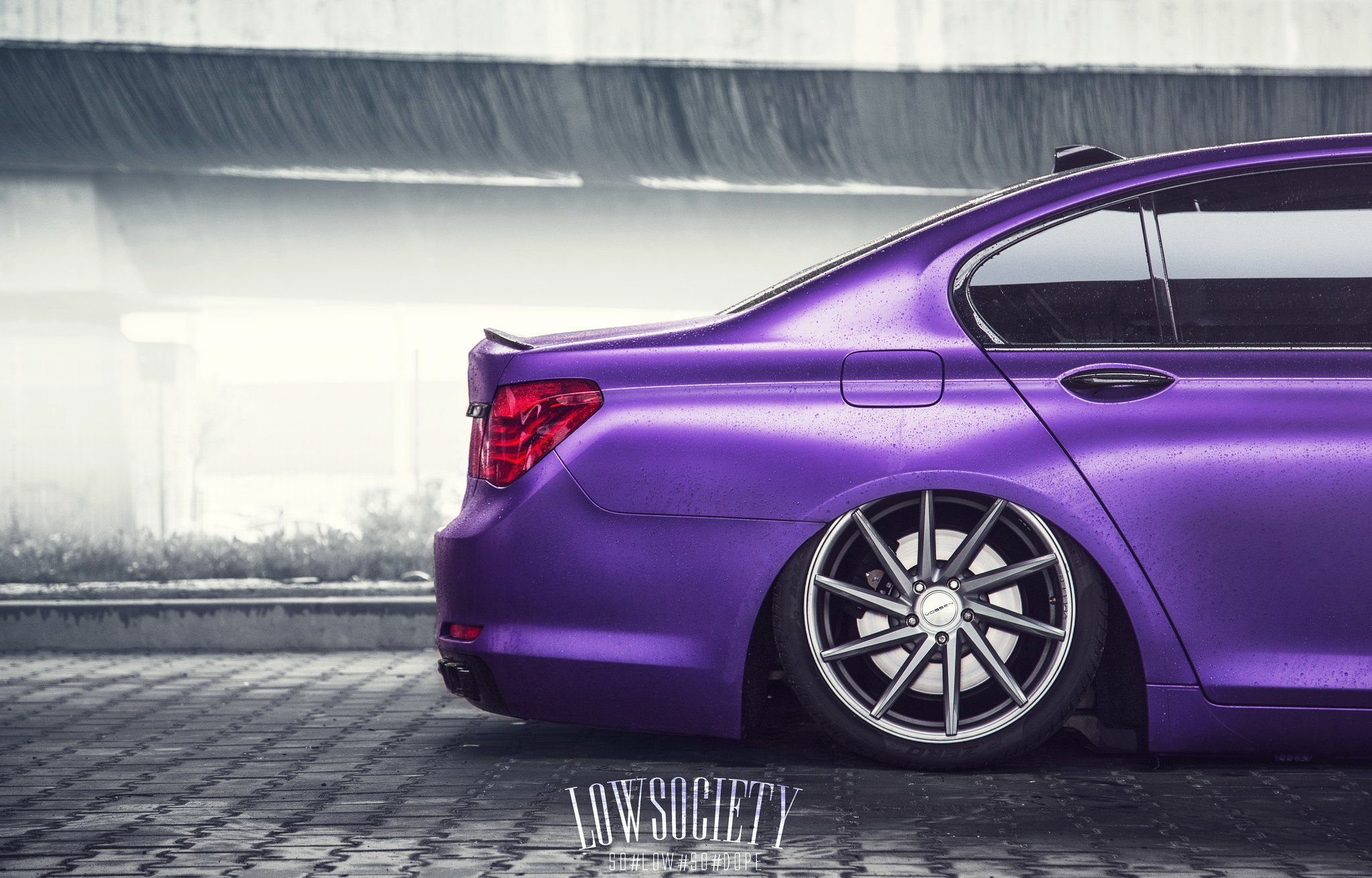Purple BMW 7-Series with Red LED Taillights  - Photo by Ciprian Mihai