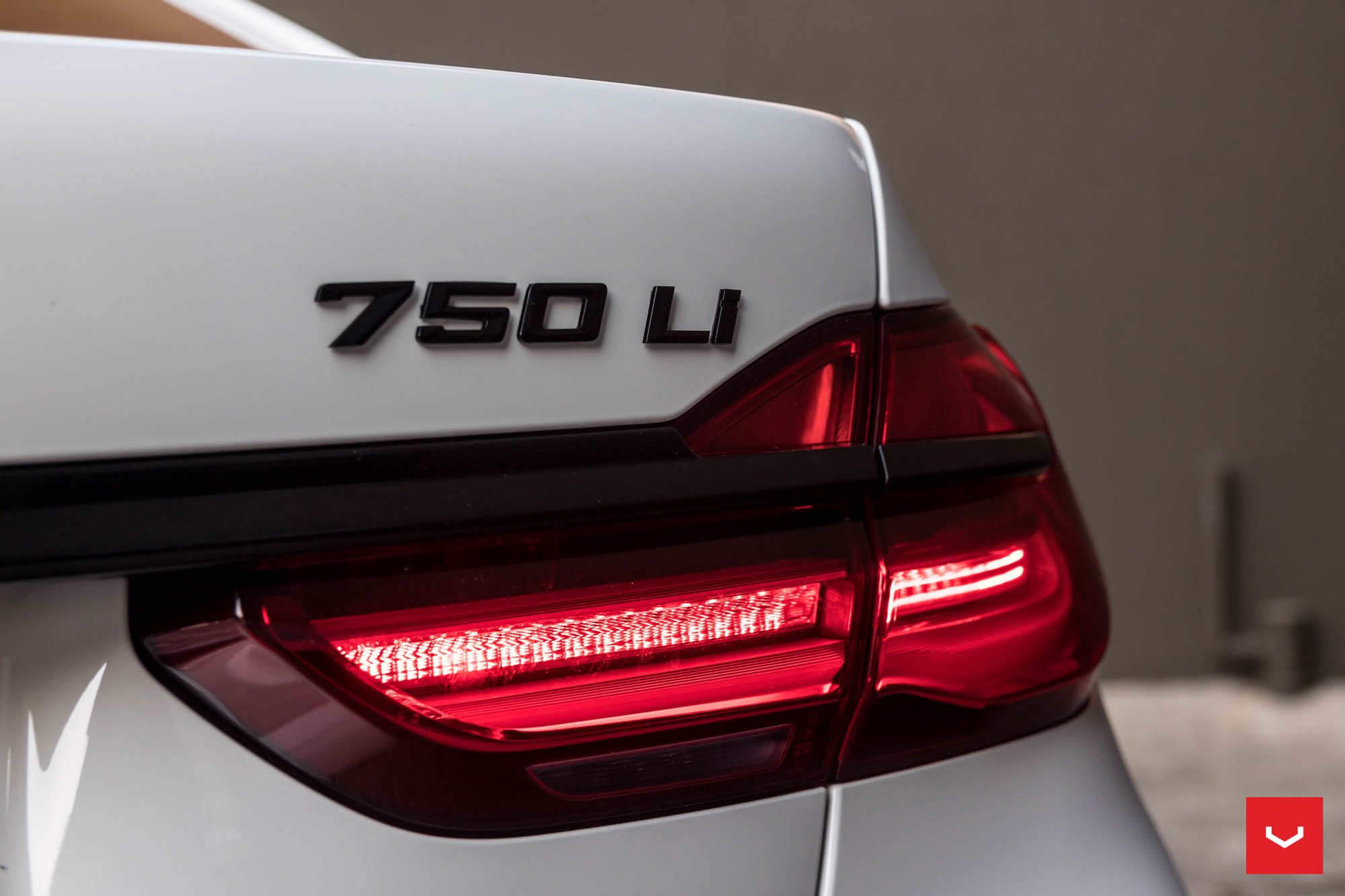 White BMW 750 LI with Red LED Taillights - Photo by Vossen