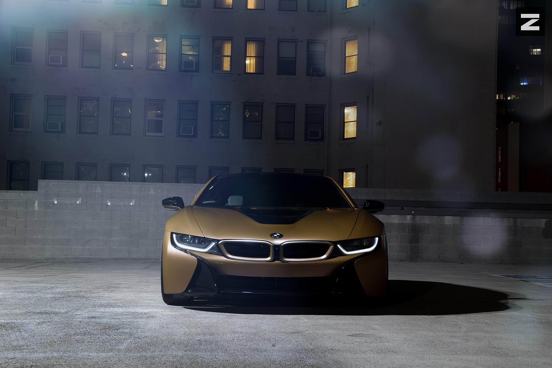 Aftermarket Front Bumper on Bronze BMW i8 - Photo by Zito Wheels
