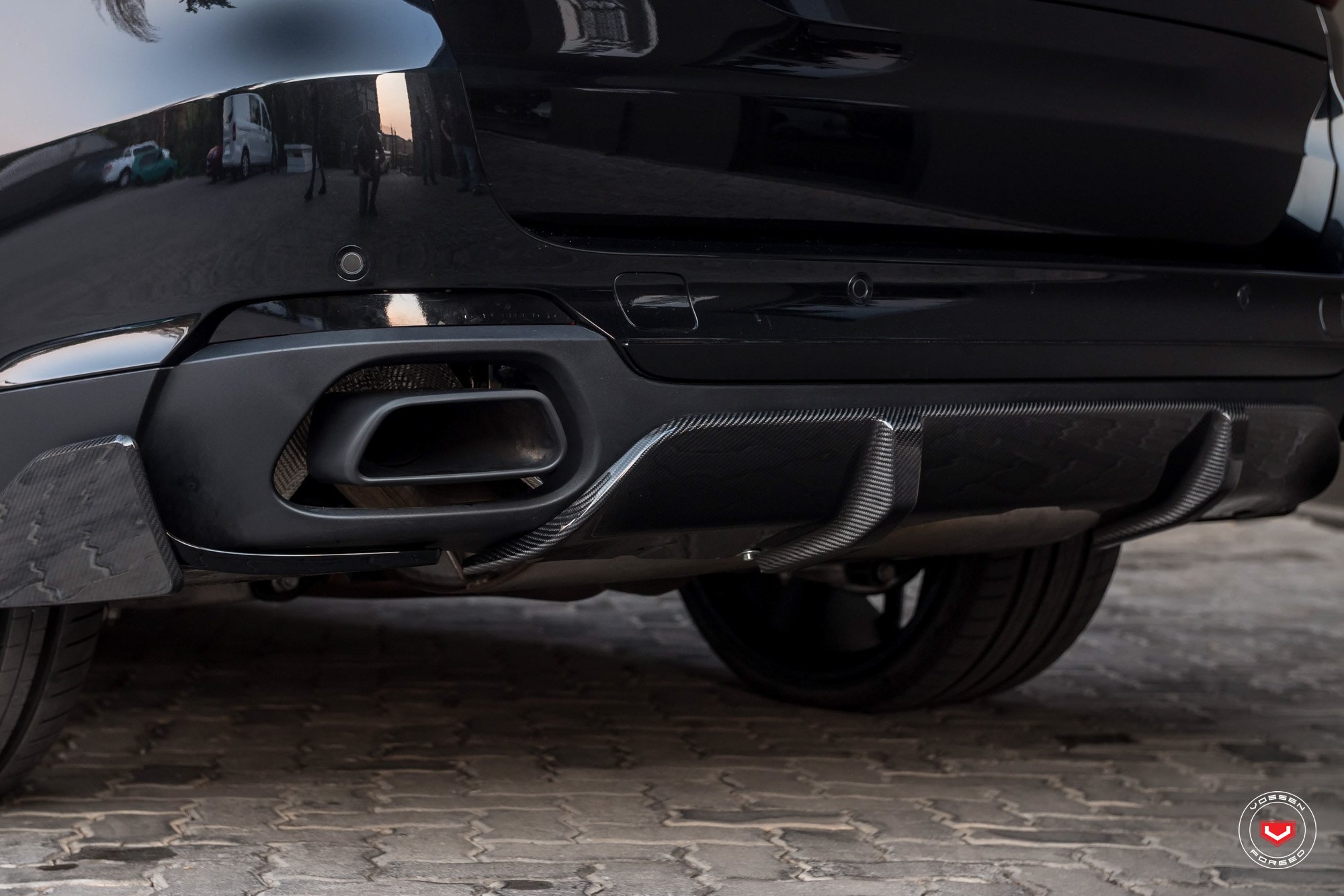 Custom Carbon Fiber Rear Diffuser on BMW X5 - Photo by Vossen