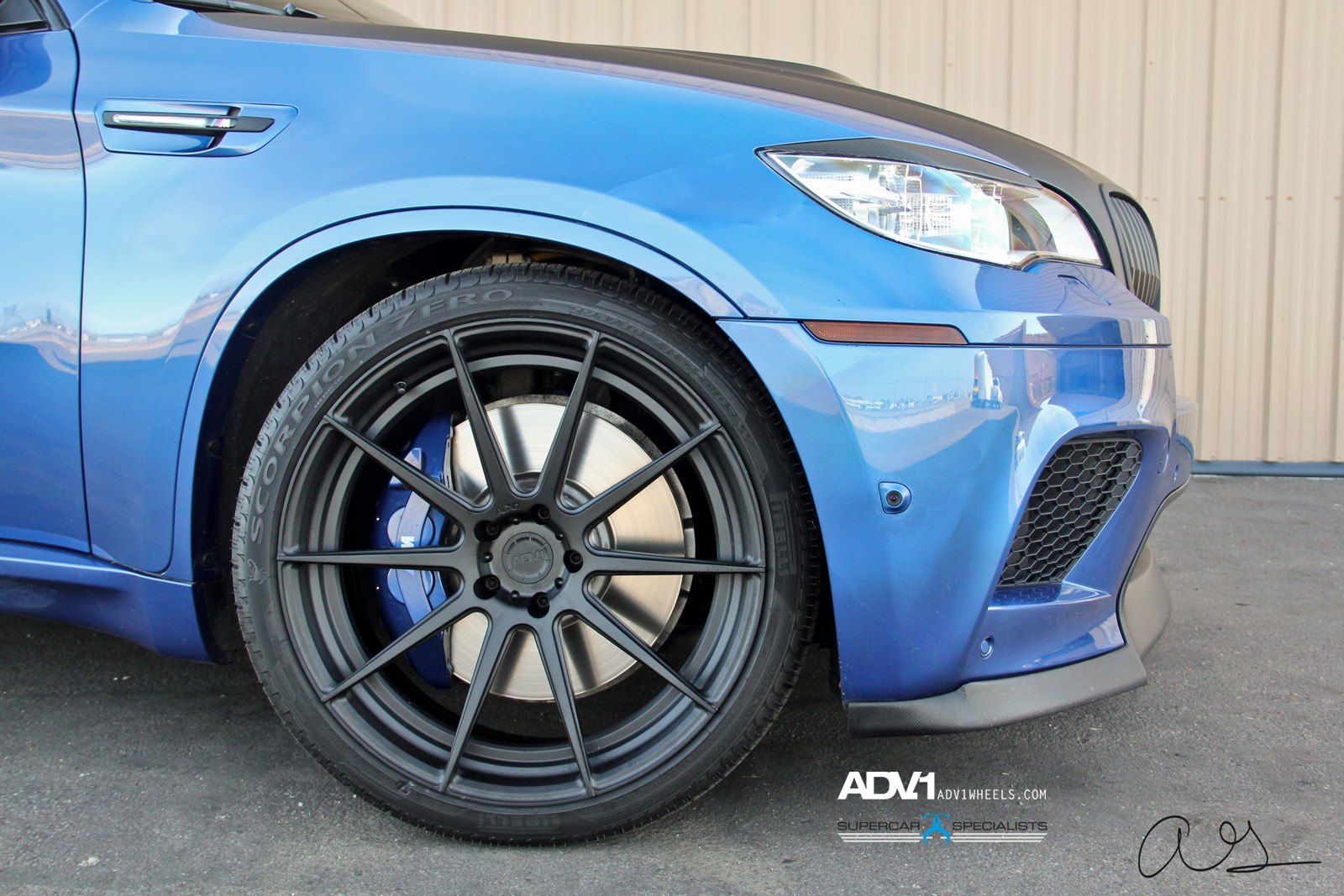 Matte Black ADV10 Wheels on Blue BMW M6 - Photo by ADV.1