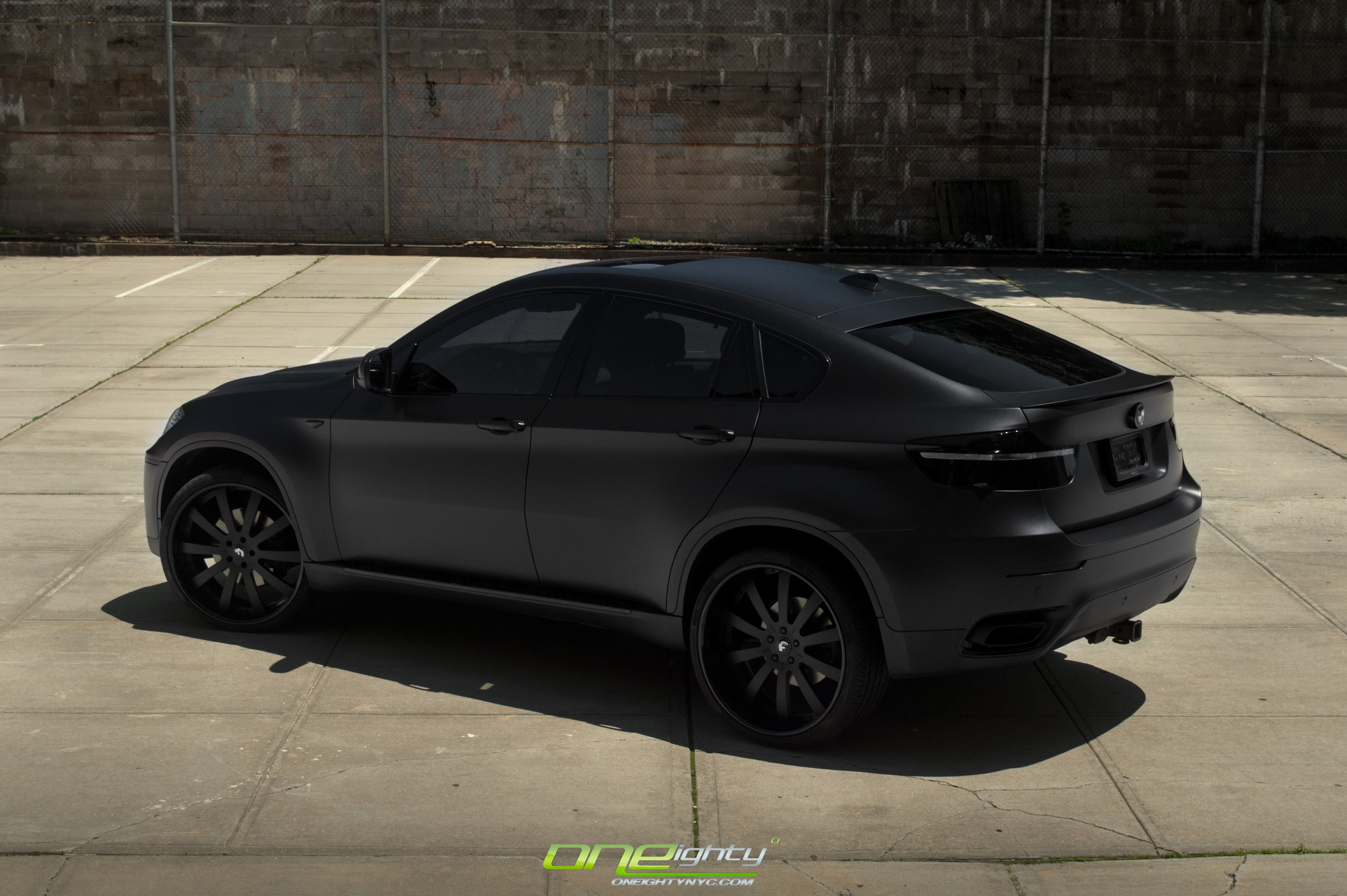 Black Matte BMW X6 with Aftermarket Rear Diffuser - Photo by ONEighty NYC