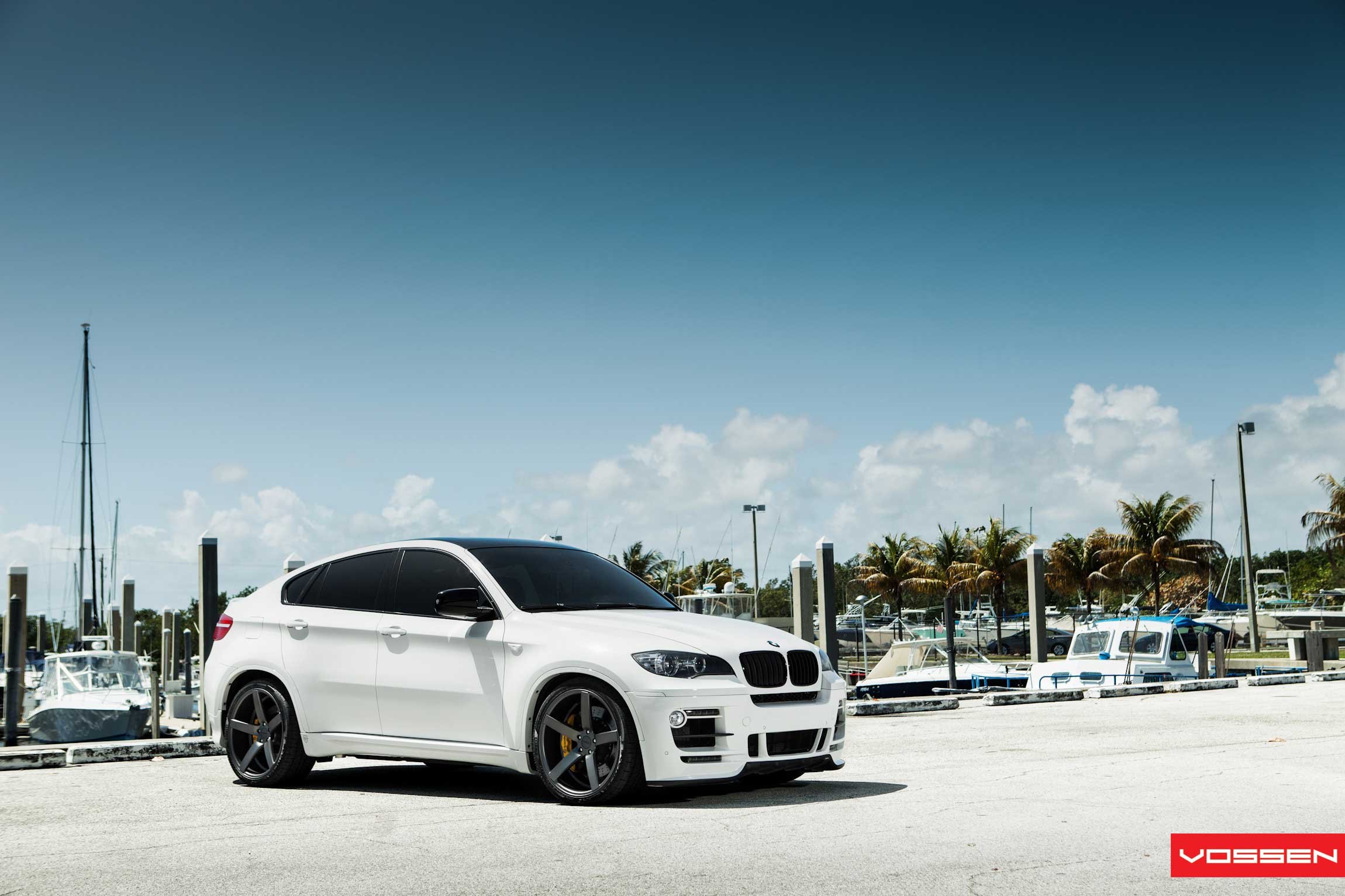 White BMW X6 with Aftermarket Side Skirts - Photo by Vossen
