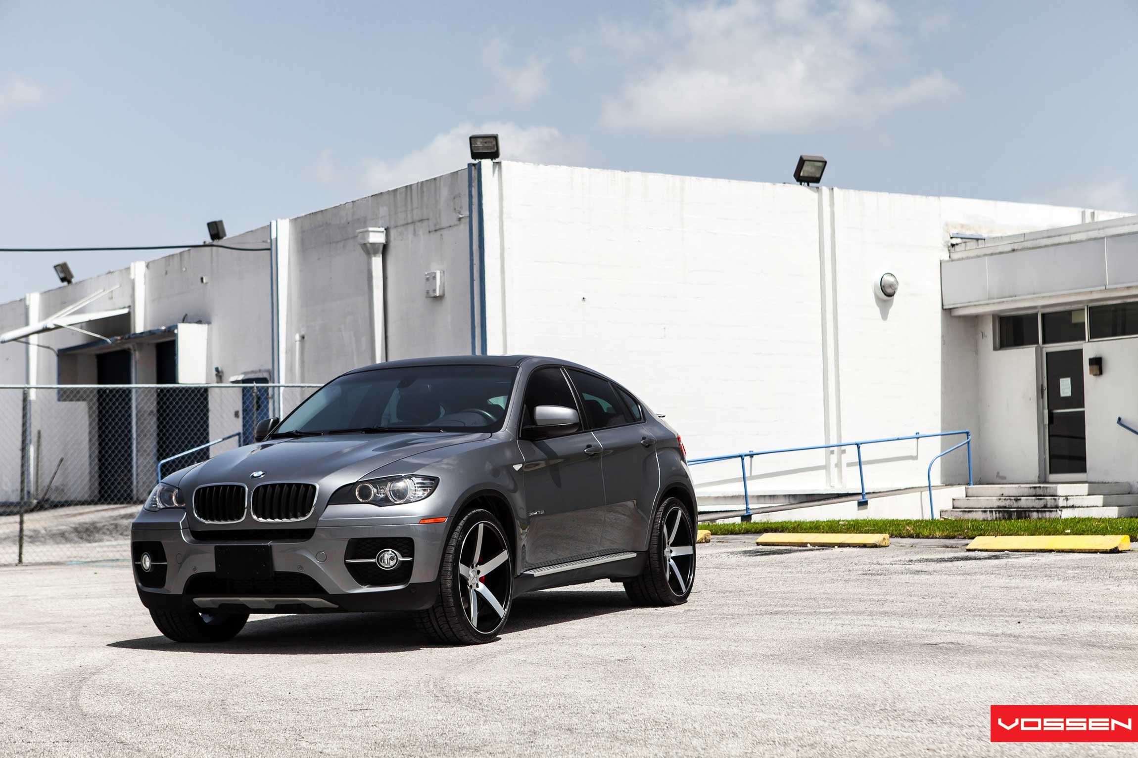 Gray Metallic BMW X6 with Custom Front Bumper Cover - Photo by Vossen