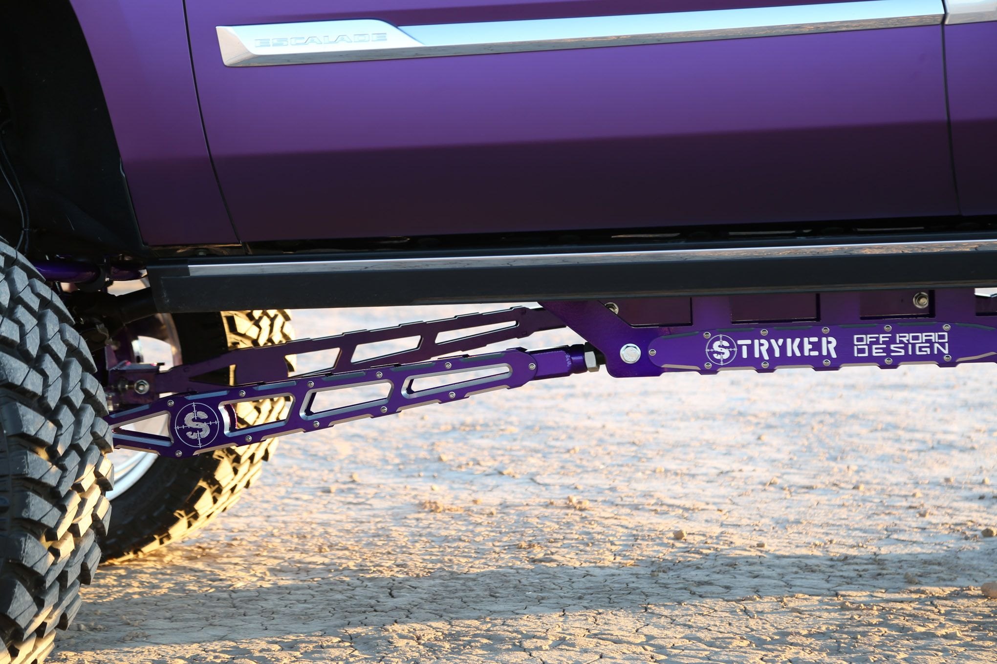 Matte Purple Cadillac Escalade with Stryker Lift Kit - Photo by John O' Neill
