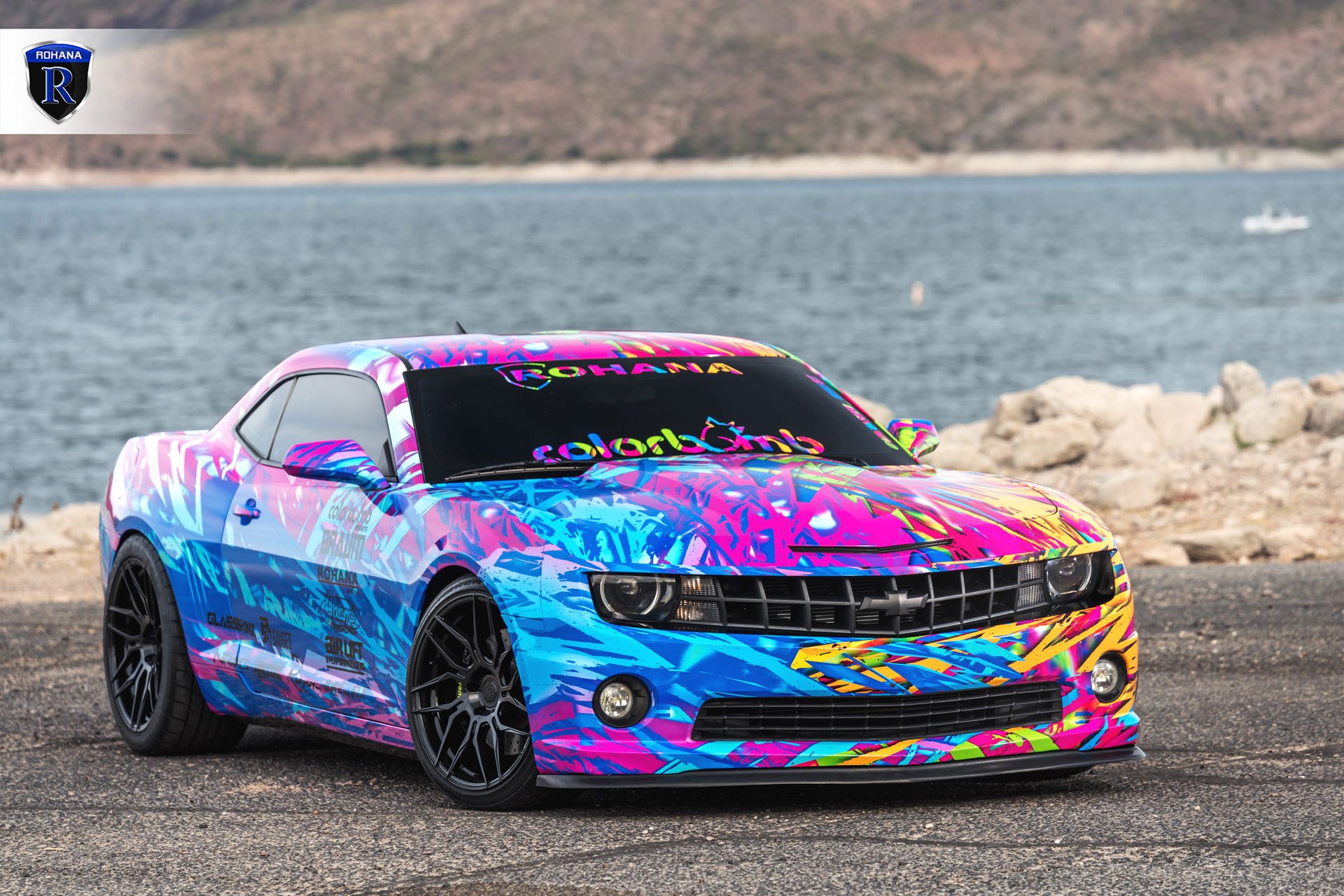 Front Bumper with Fog Lights on Colorful Chevy Camaro - Photo by Rohana Wheels