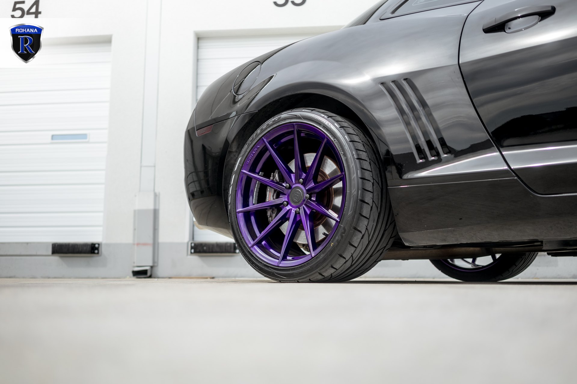 Black Chevy Camaro with Purple Rohana Wheels - Photo by Rohana Wheels