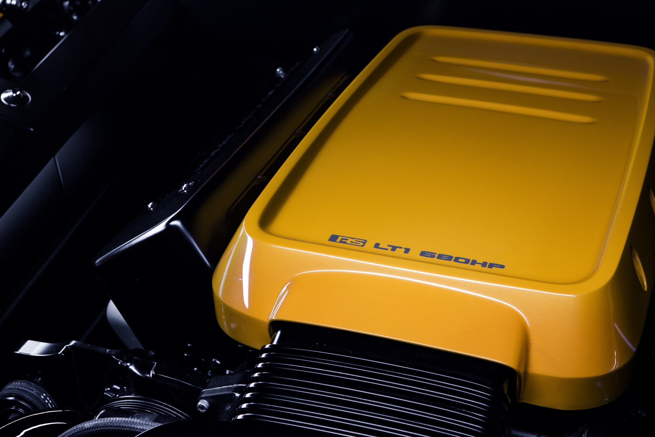 Roadster Shop LT1 Engine in Yellow Chevy Camaro - Photo by Roadster Shop