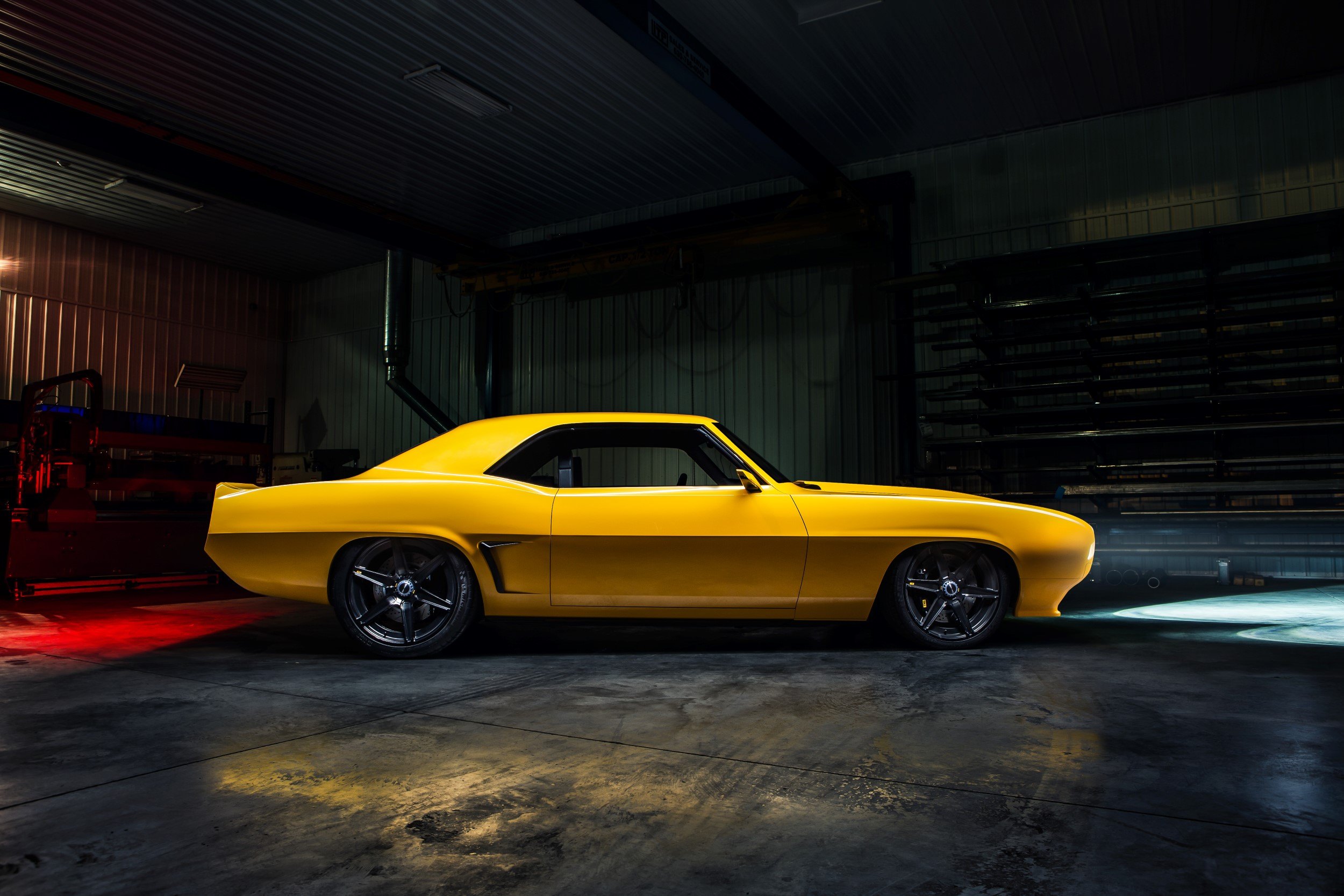 Custom Yellow Chevy Camaro Side Scoops - Photo by Roadster Shop