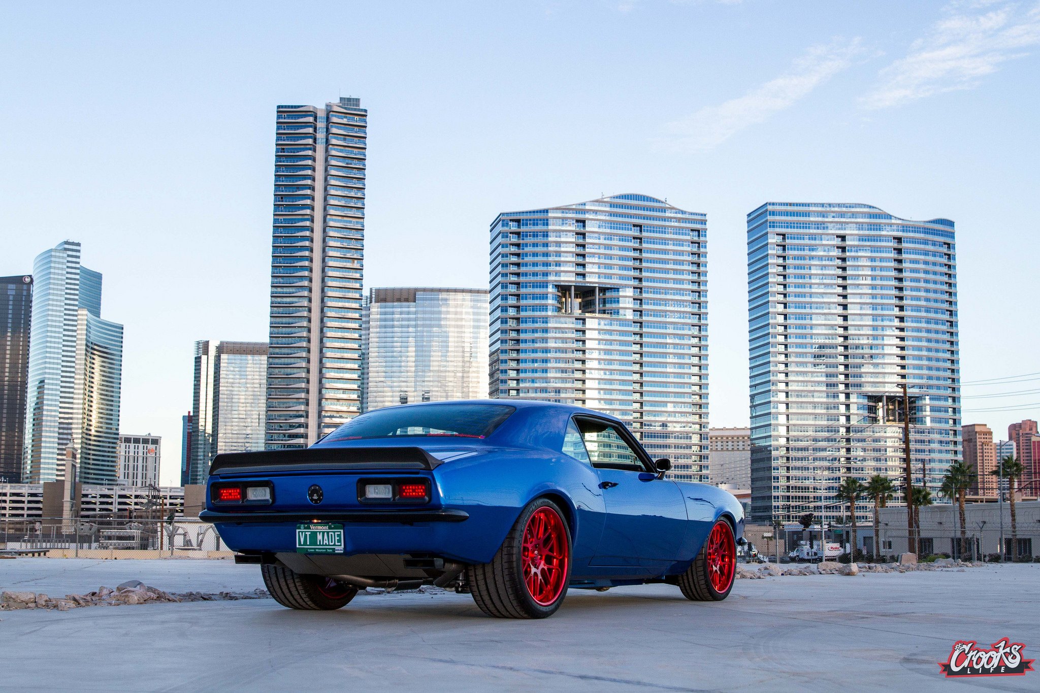 Aftermarket Rear Spoiler on Blue Chevy Camaro - Photo by Jimmy Crook