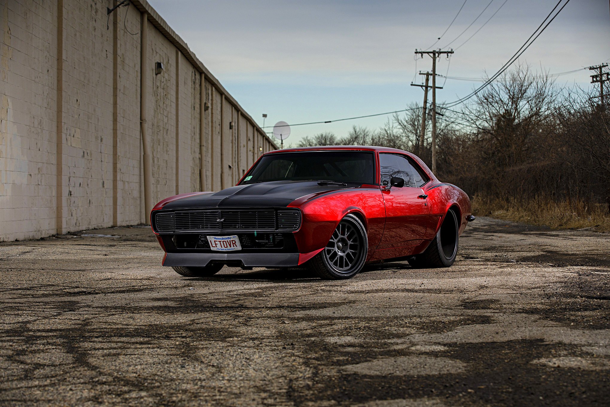 Custom Black Hood on Red Chevy Camaro SS - Photo by Robert McGaffin