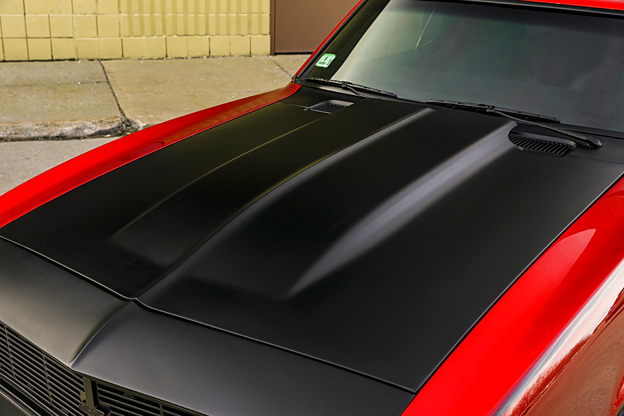 Aftermarket Vented Hood on Red Chevy Camaro SS - Photo by Robert McGaffin