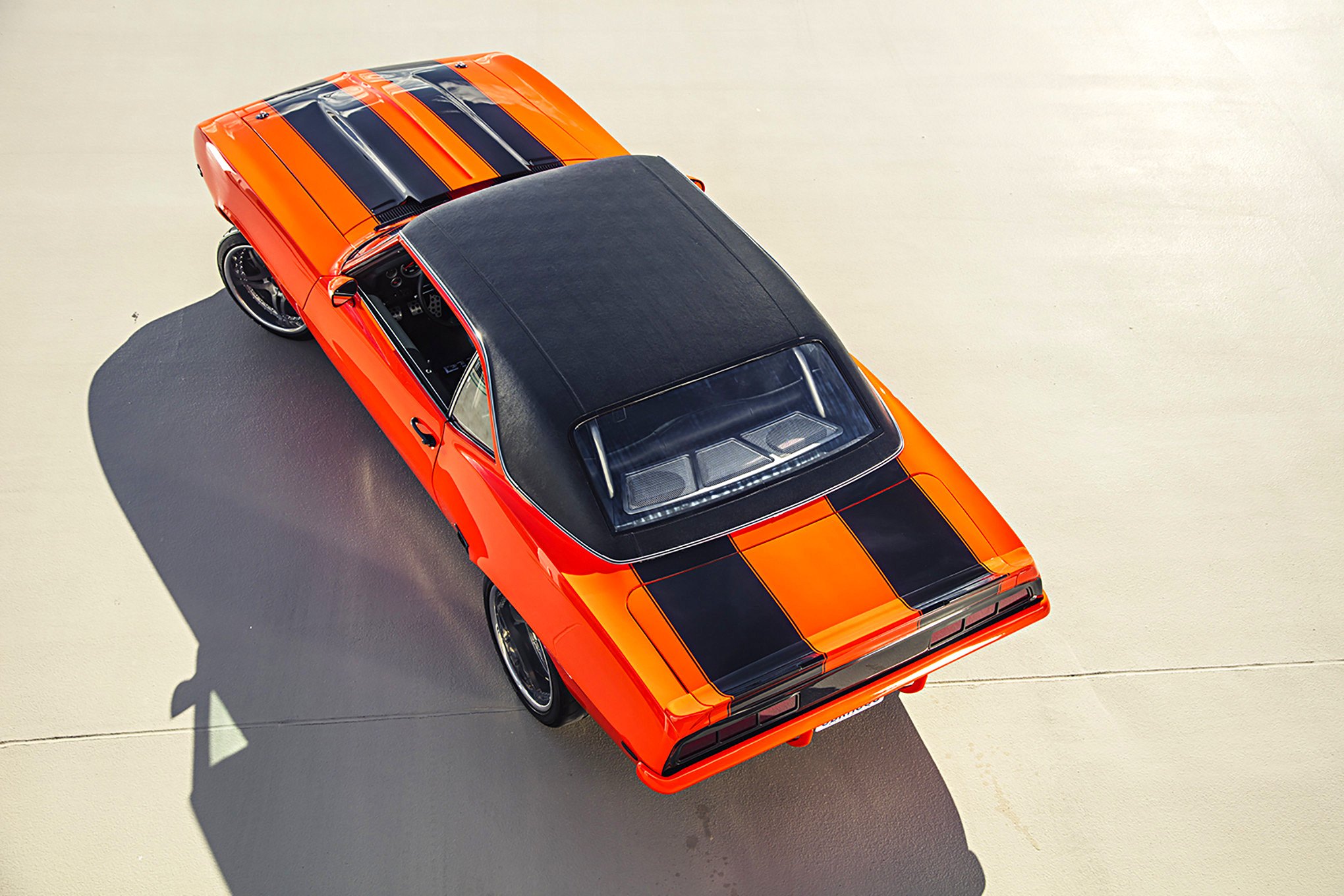 Custom Roof on Orange Chevy Camaro - Photo by Tim Sutton