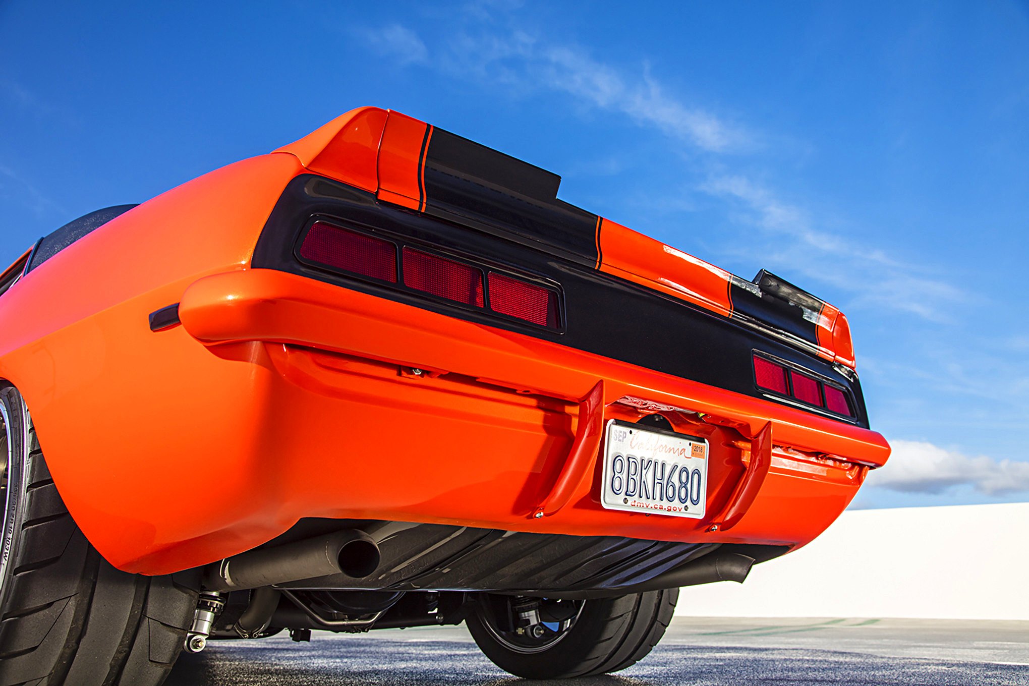 Orange Chevy Camaro with Aftermarket Rear Diffuser - Photo by Tim Sutton