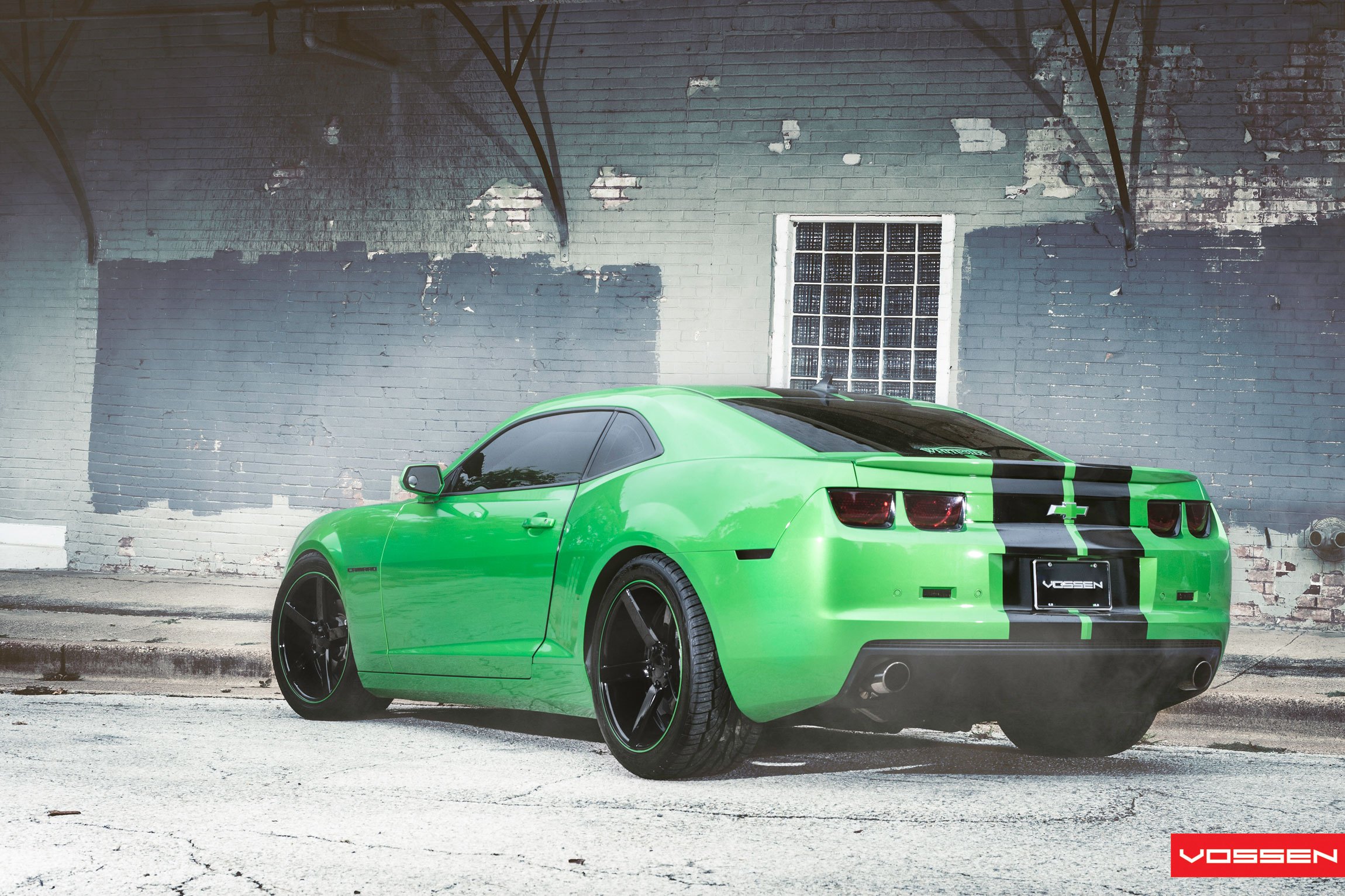 Custom Painted Rear Spoiler on Chevy Camaro - Photo by Vossen