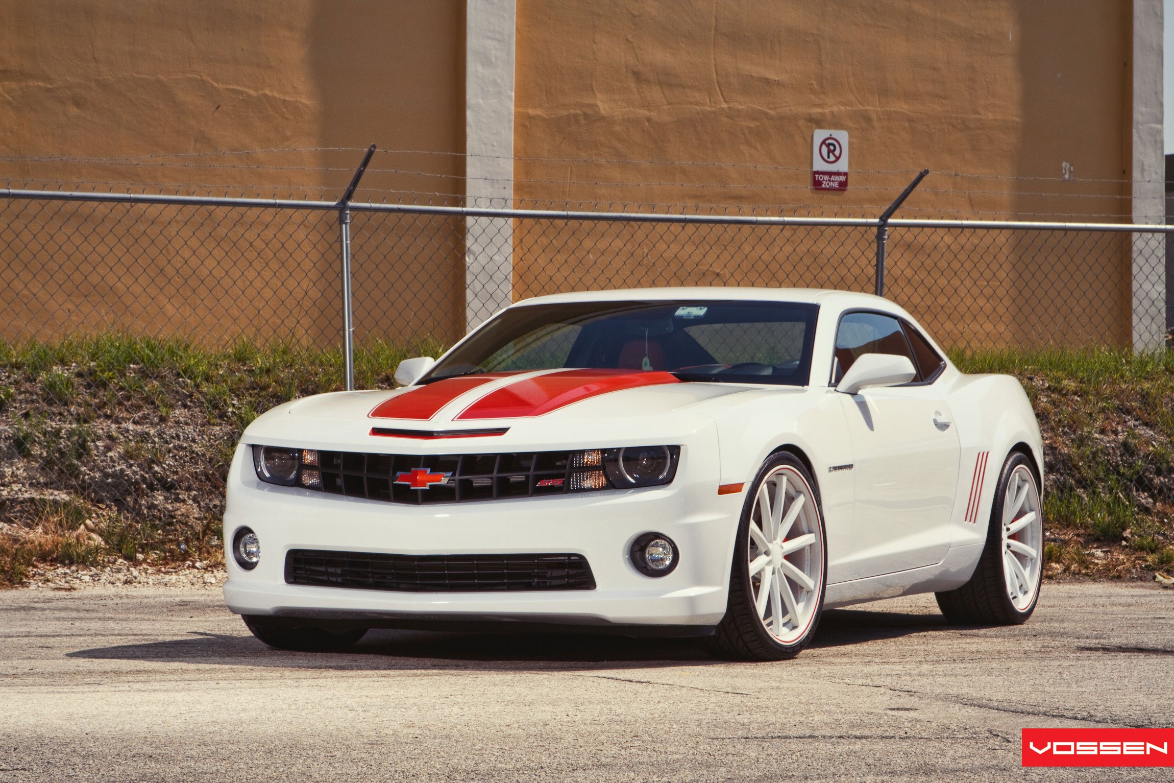 Custom White Chevy Camaro SS with Red Accents - Photo by Vossen