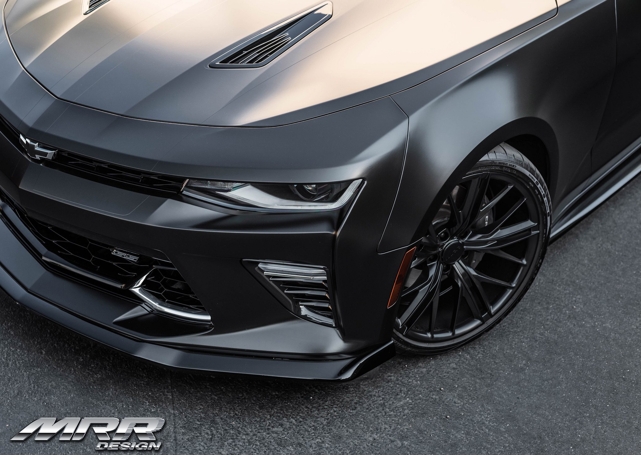 Aftermarket Hood on Black Chevy Camaro - Photo by MRR