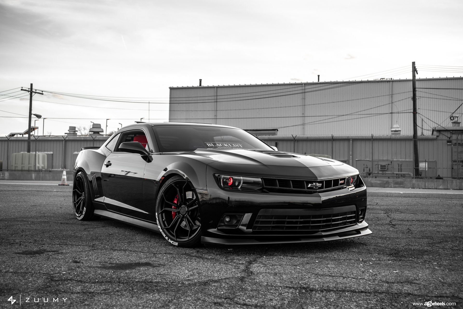 Black Chevy Camaro with Wide Body Kit - Photo by Avant Garde Wheels
