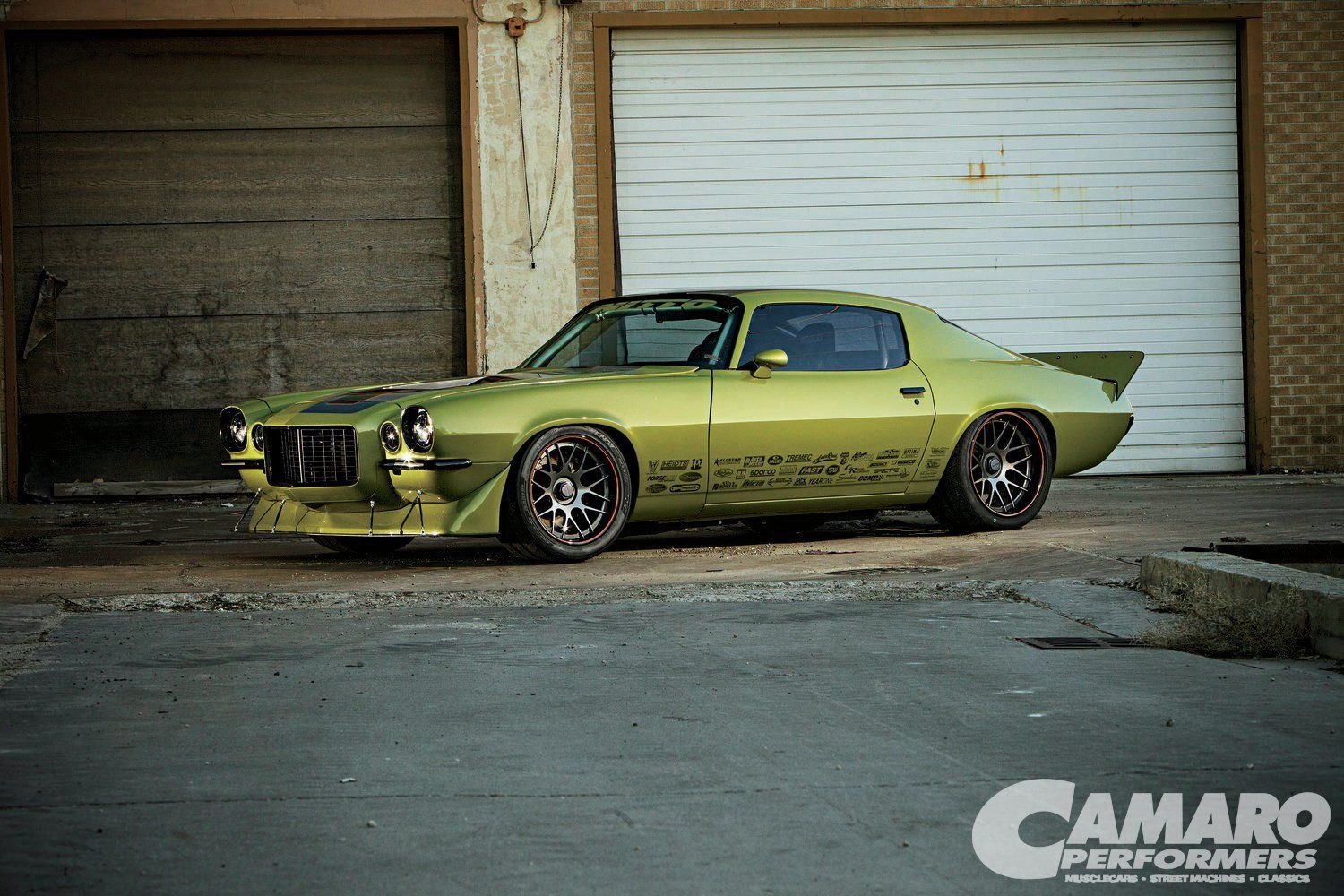 Custom Green Debadged Chevy Camaro  - Photo by Forgeline Motorsports
