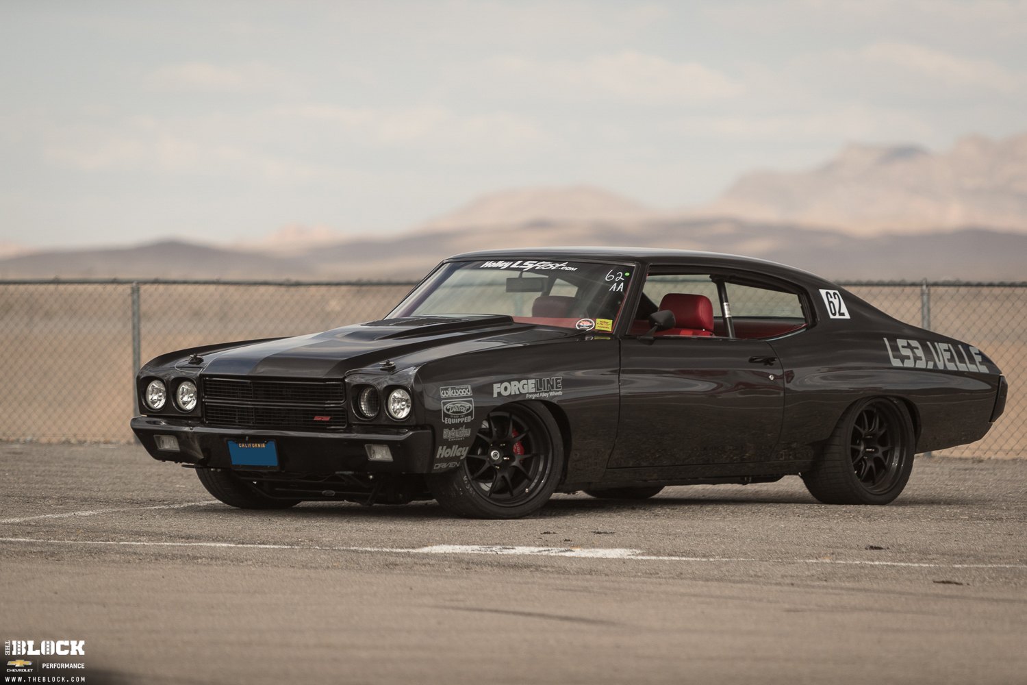 Black Debadged Chevy Chevelle with Aftermarket Hood - Photo by Forgeline Motorsports