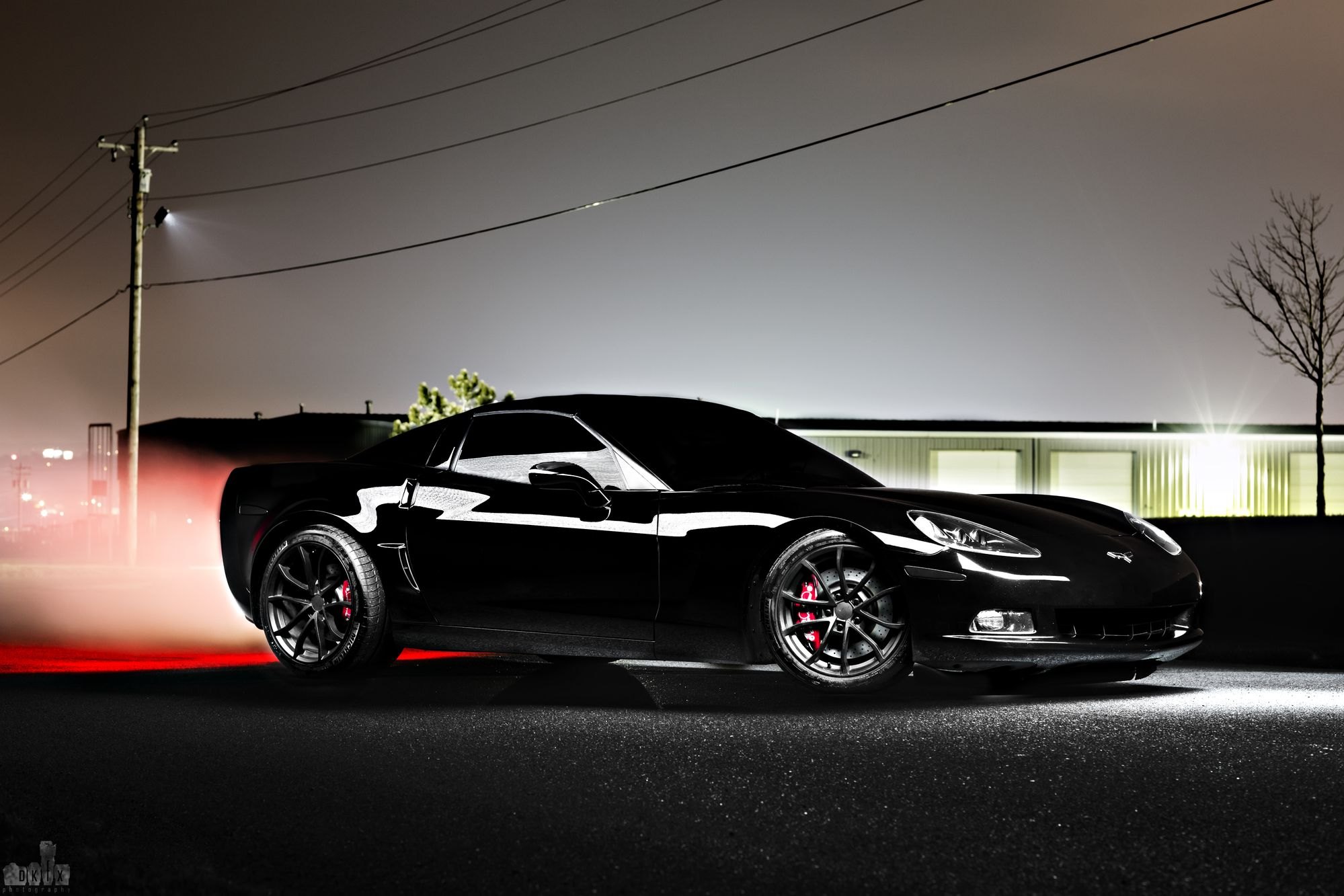 Dark Smoke Headlights on Black Chevy Corvette - Photo by dan kinzie