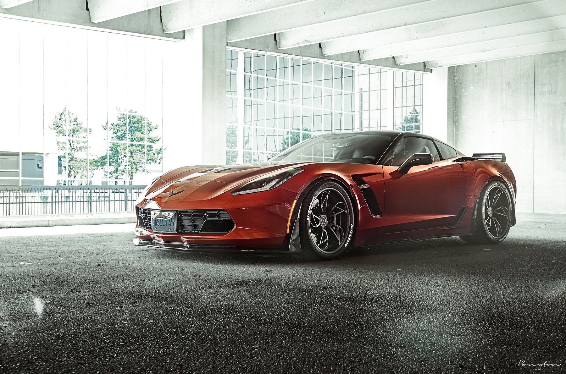 Custom Orange Chevy Corvette Z06 on Michelin Tires - Photo by Brixton Forged Wheels
