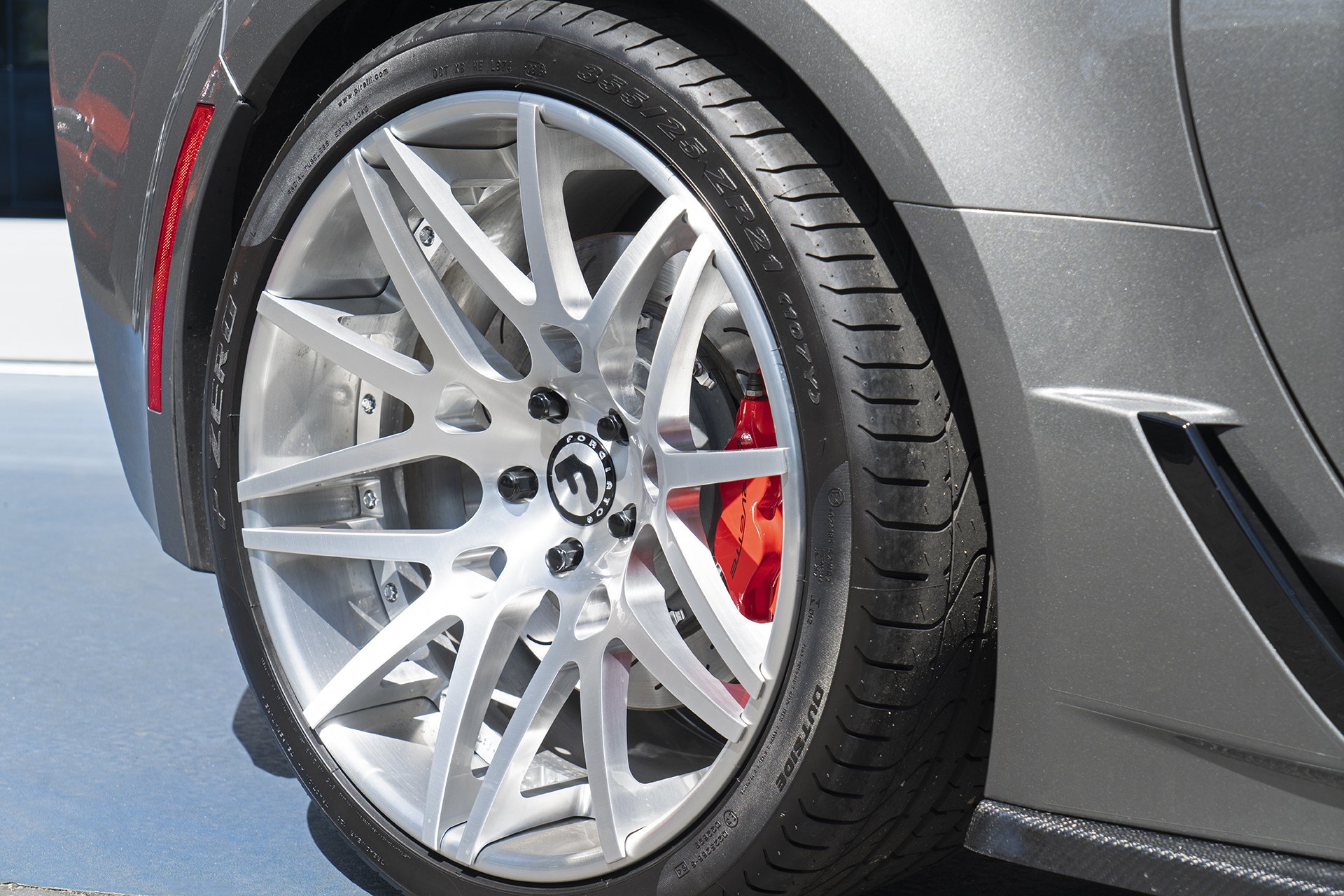 Custom Gray Chevy Corvette Z06 on Pirelli Tires - Photo by Forgiato