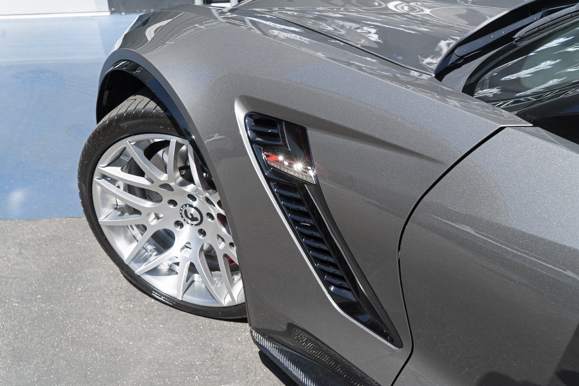 Custom Gray Chevy Corvette Z06 Side Vents - Photo by Forgiato