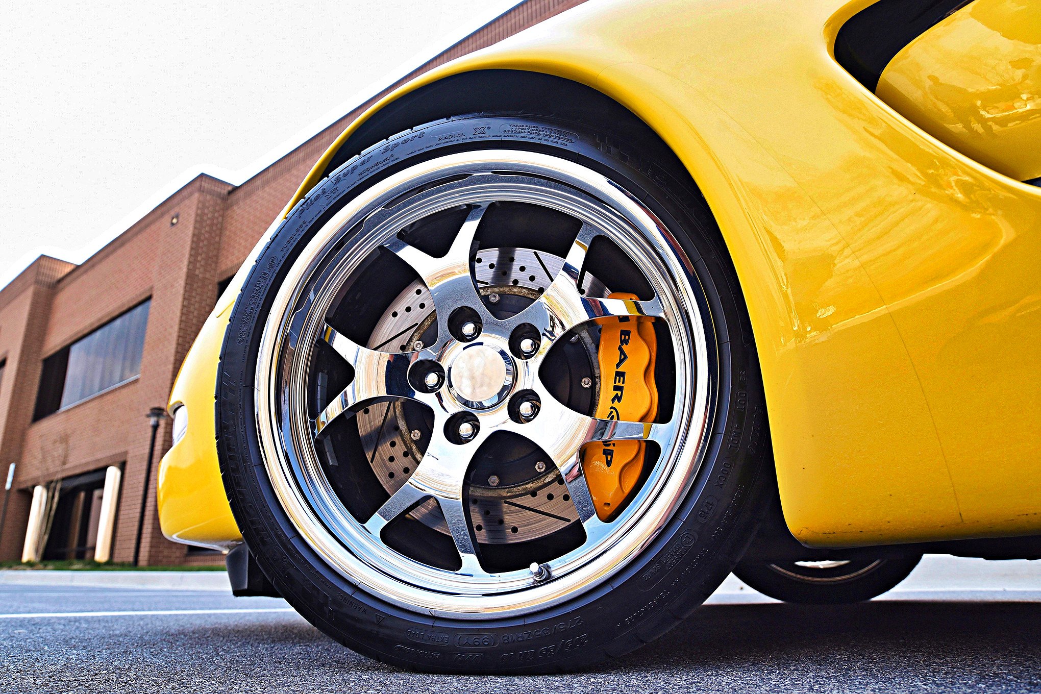 Custom Yellow Chevy Corvette on Michelin Tires - Photo by Scotty Lachenauer