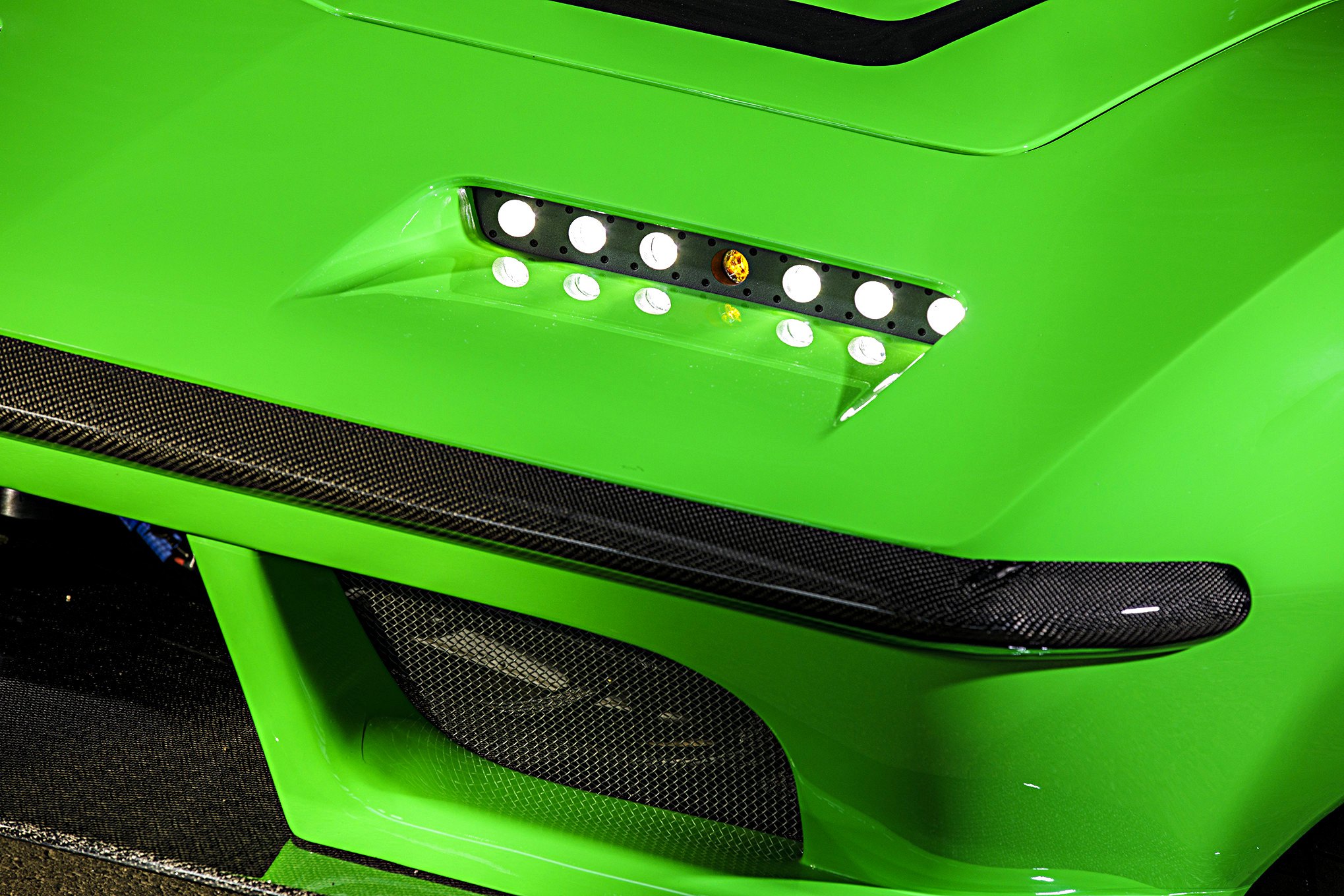 Custom Green Debadged Chevy Corvette Front Bumper - Photo by Robert McGaffin
