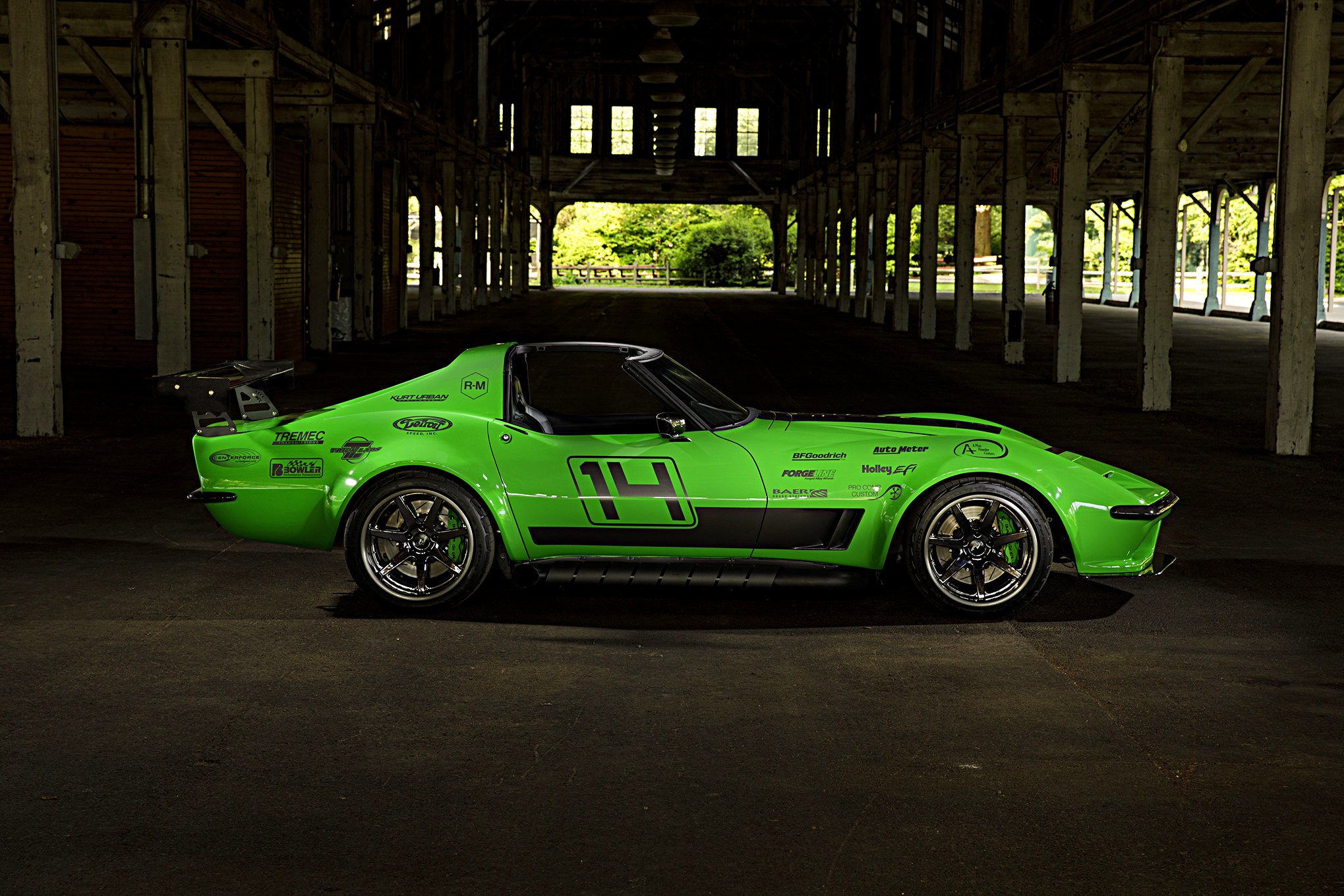 Green Debadged Chevy Corvette with Aftermarket Side Skirts - Photo by Robert McGaffin