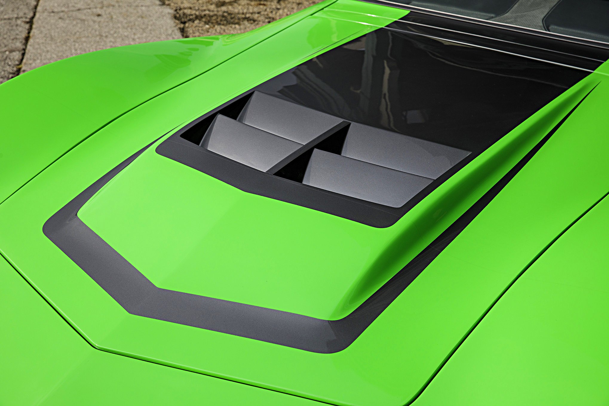 Green Debadged Chevy Corvette with Vented Hood - Photo by Robert McGaffin