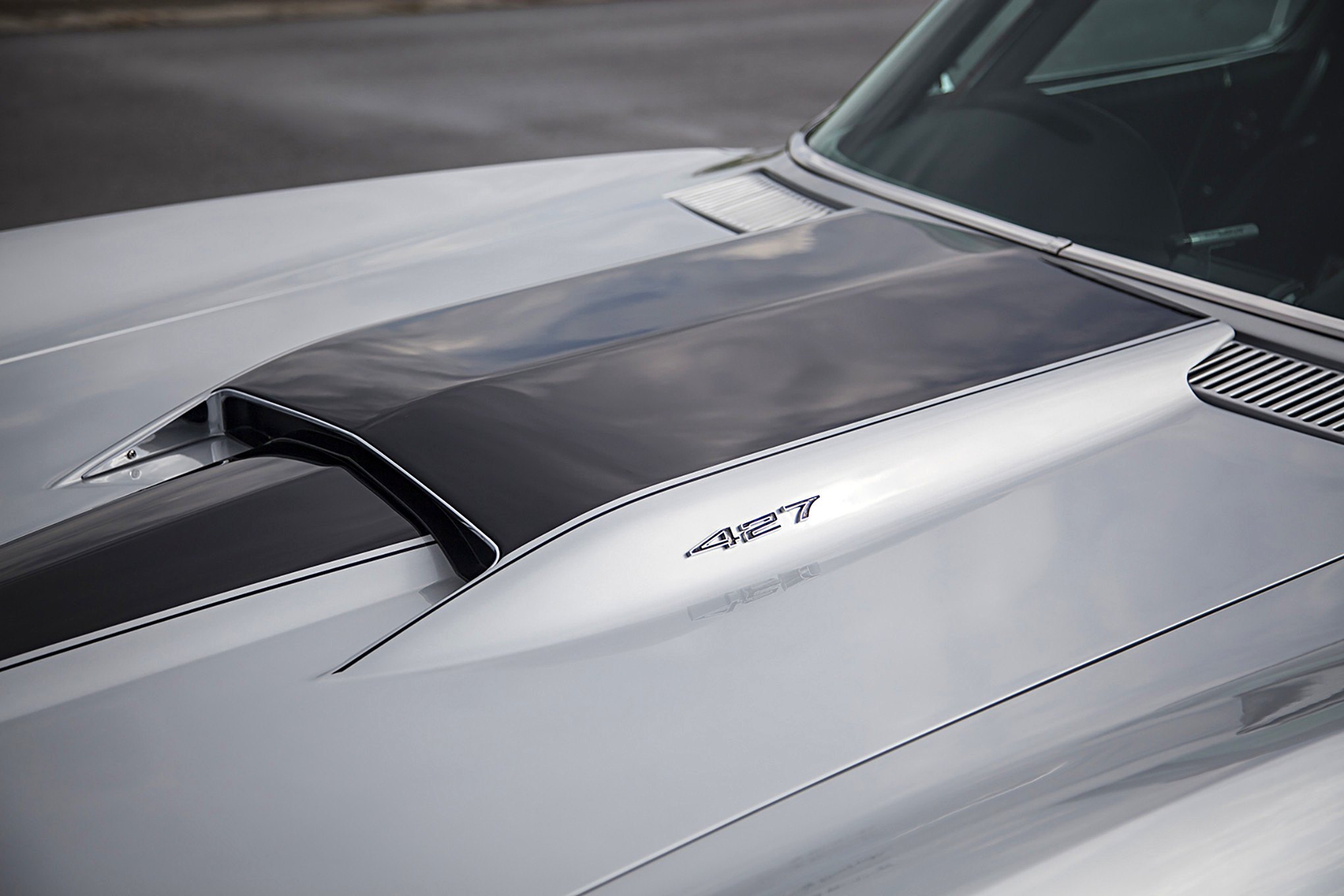 Gray Chevy Corvette 427 with Custom Hood - Photo by Jason Lubken