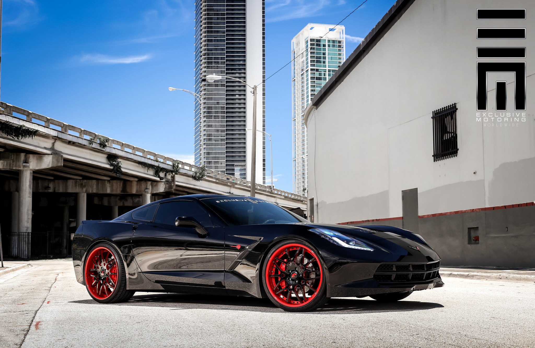 Corvette C7 on black multispoke Forgiato Wheels - Photo by Exclusive Motoring