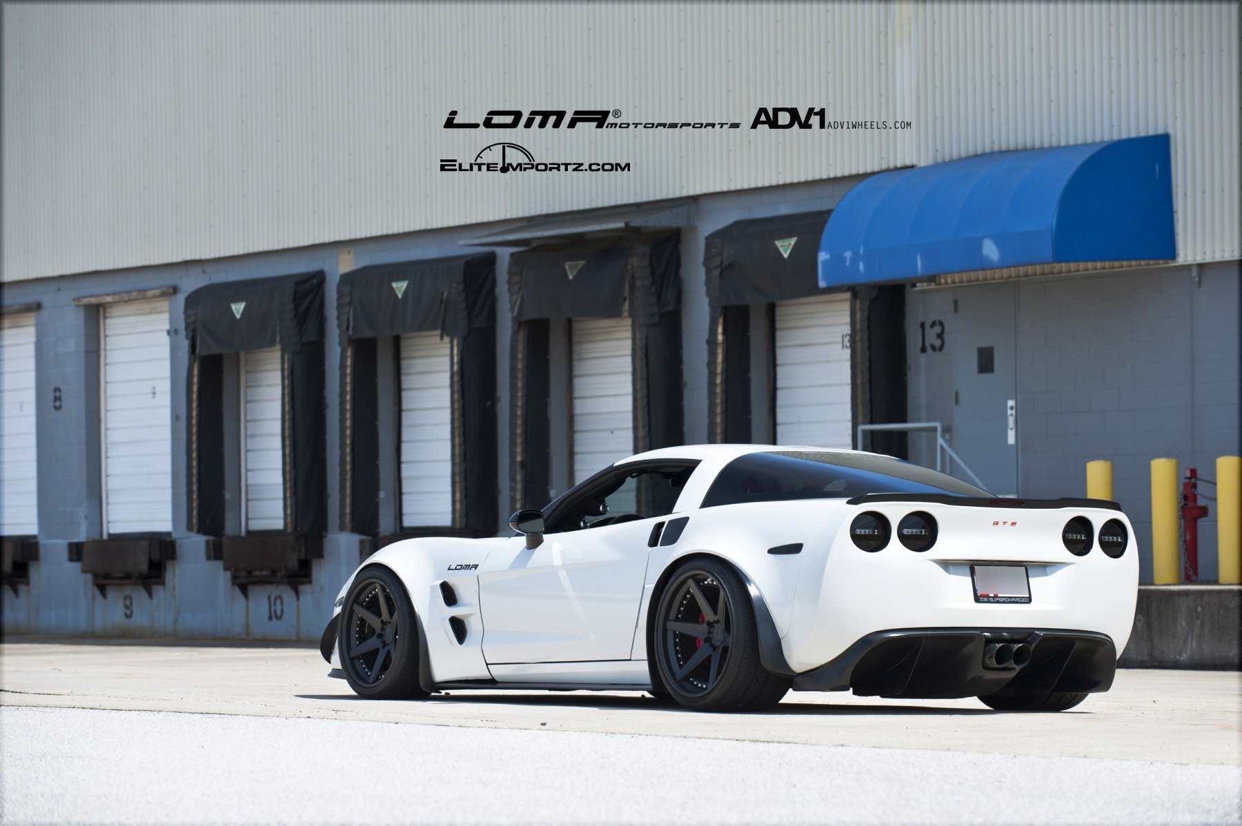 White Chevy Corvette with Aftermarket Rear Diffuser - Photo by ADV.1